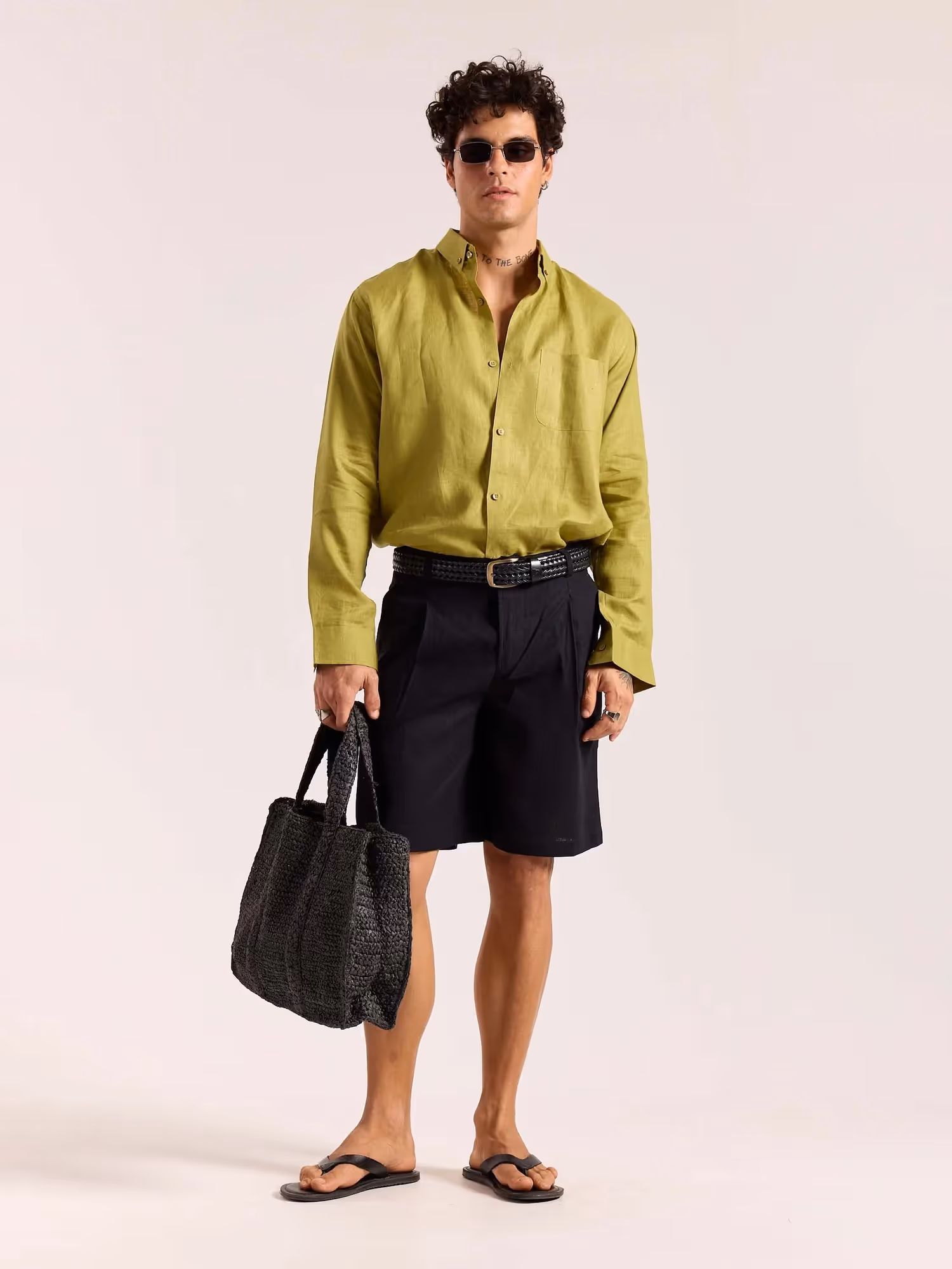 Lime Green 60s Lea Linen Shirt image 1