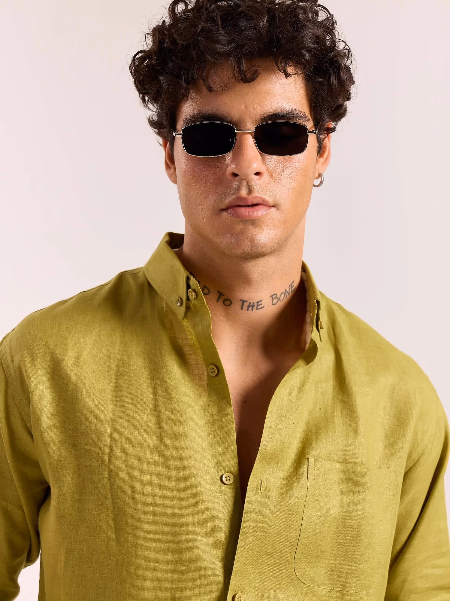 Lime Green 60s Lea Linen Shirt image 6