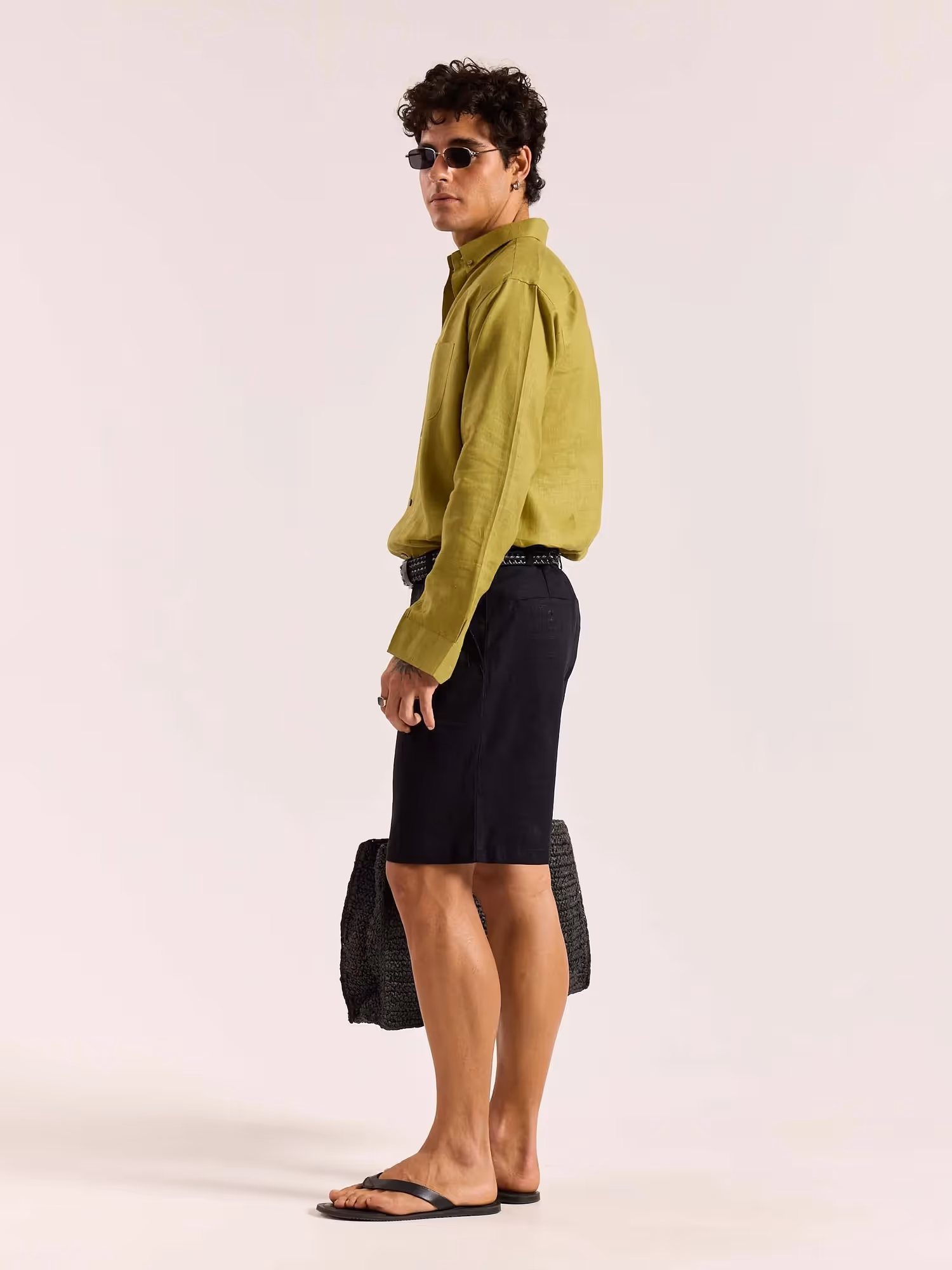 Lime Green 60s Lea Linen Shirt image 7