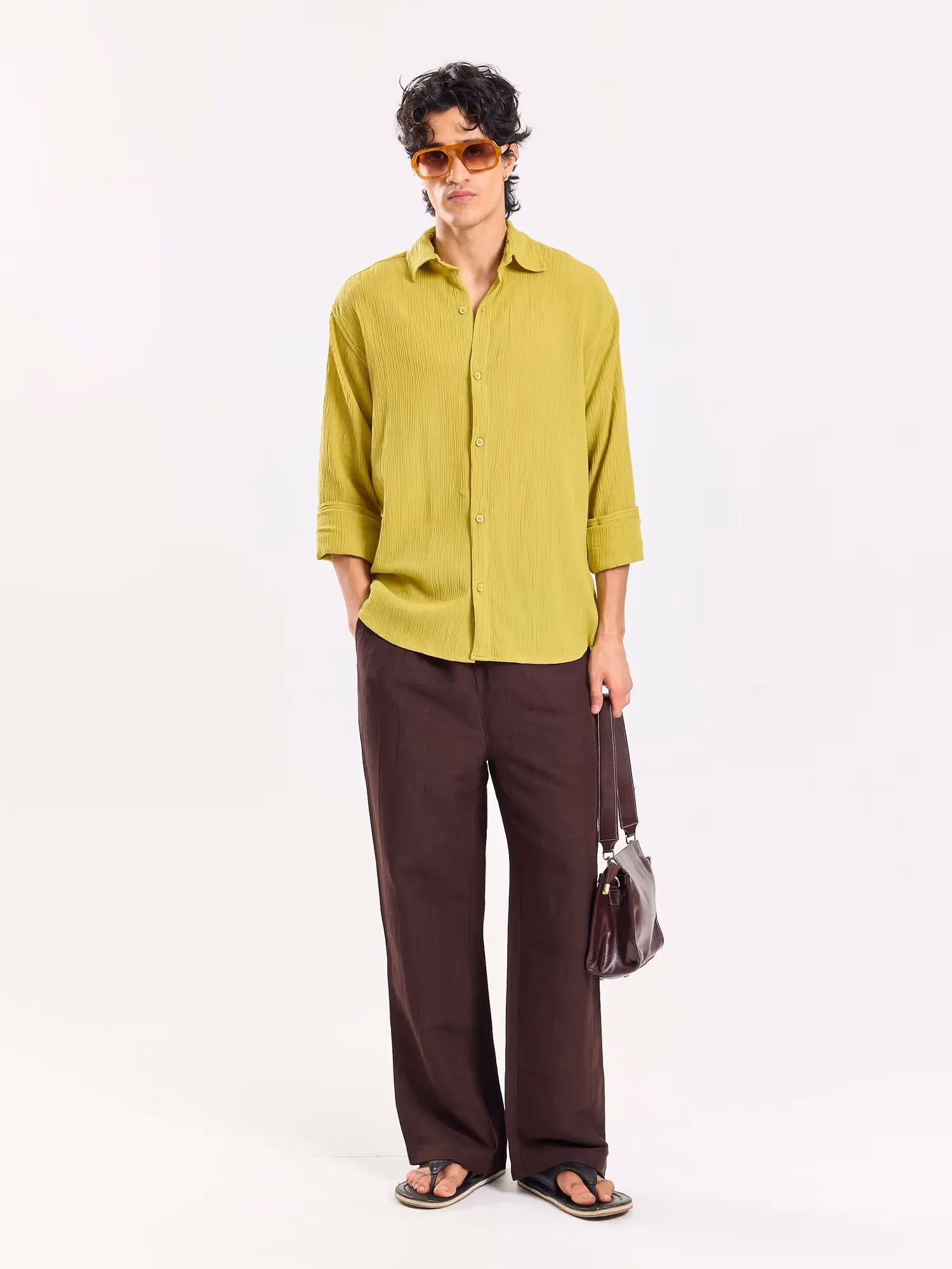 Lime Green Wrinkled Shirt image 1