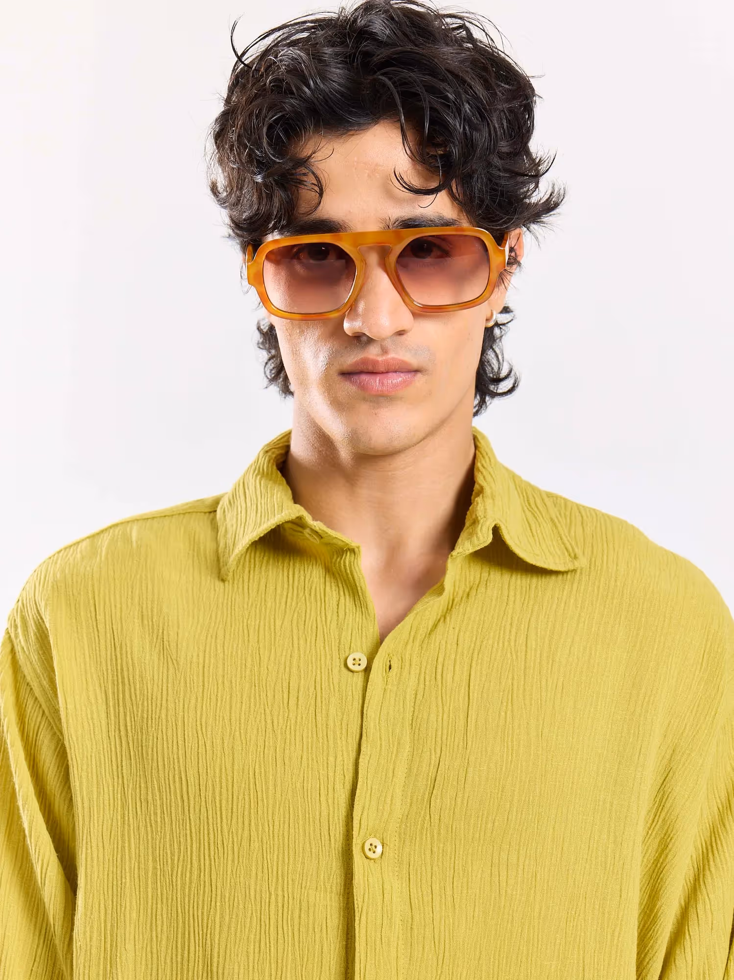 Lime Green Wrinkled Shirt image 3