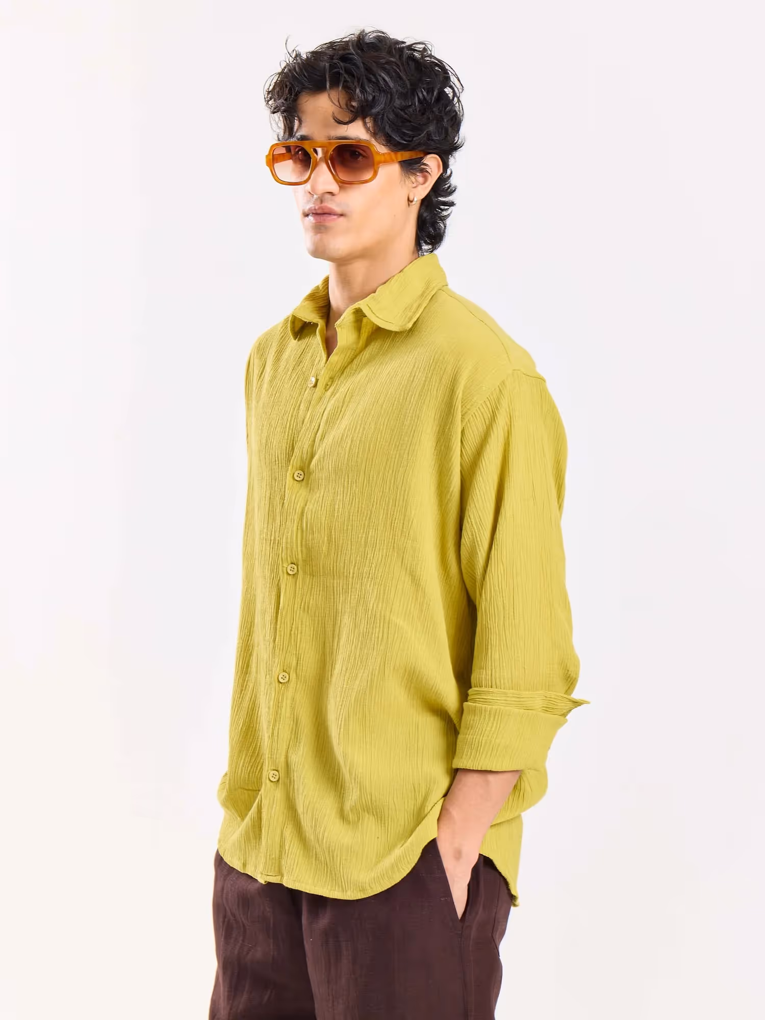 Lime Green Wrinkled Shirt image 4