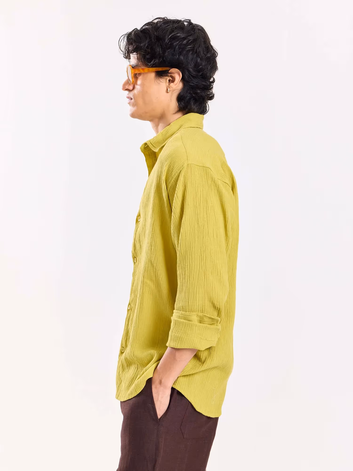 Lime Green Wrinkled Shirt image 5