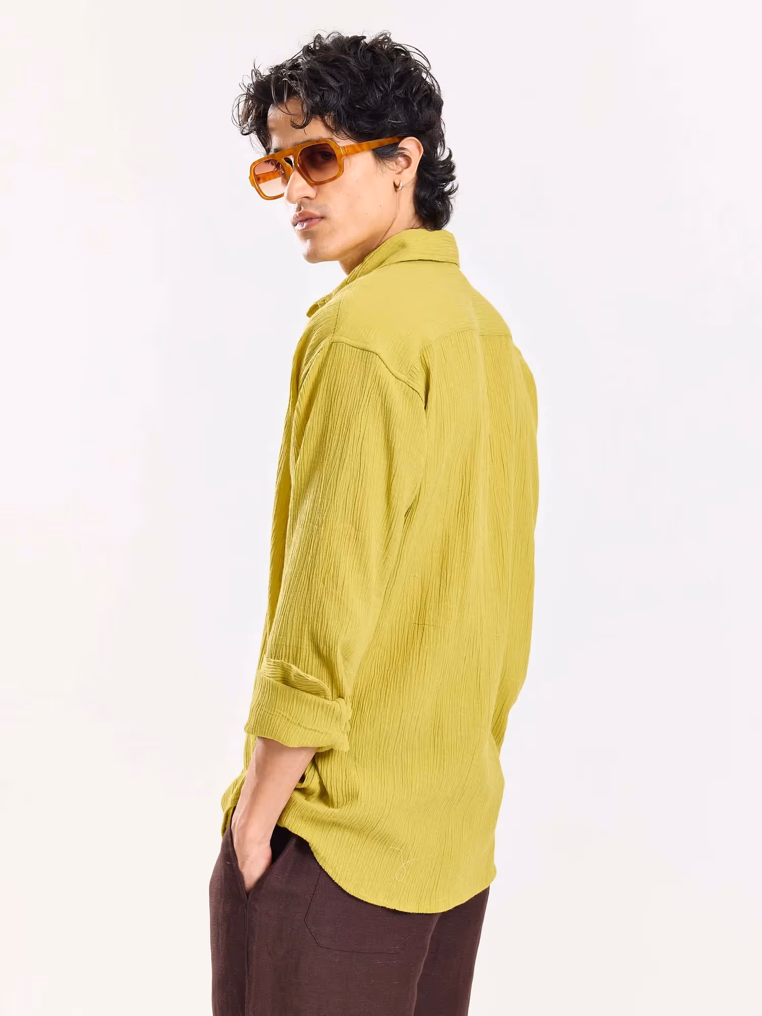Lime Green Wrinkled Shirt image 7