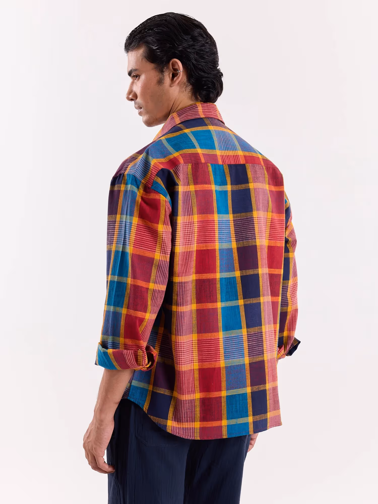 Madras Plaid Checkered Cropped Shirt  image 8