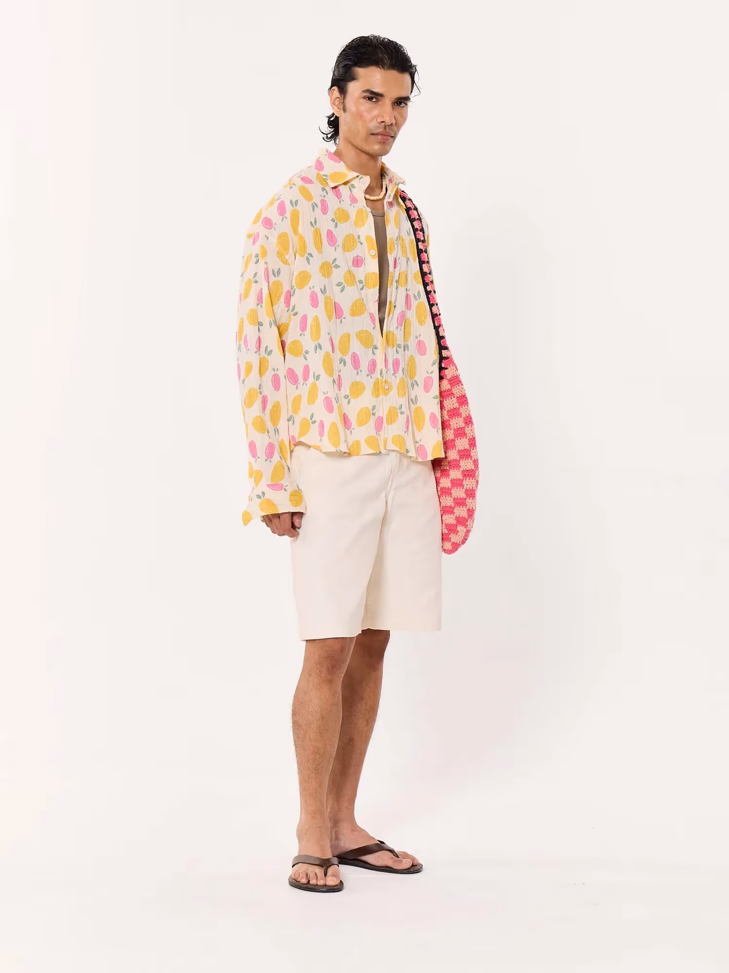 Mango Berry Crinkled Cropped Shirt image 8