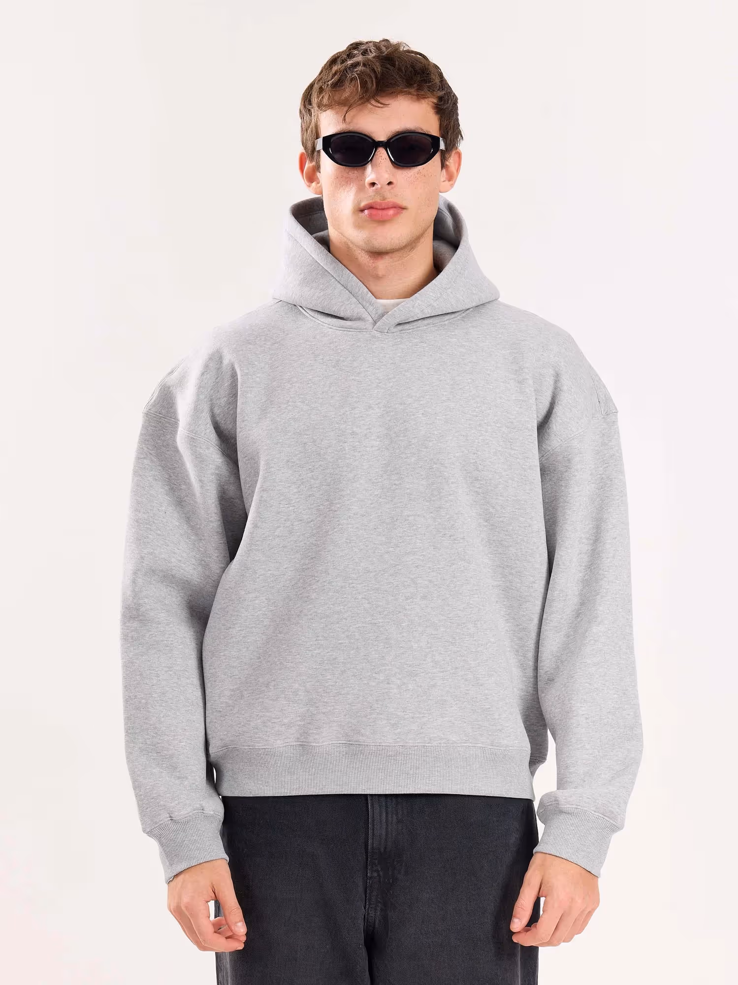 Marl Grey Cropped Fit Hoodie  image 2