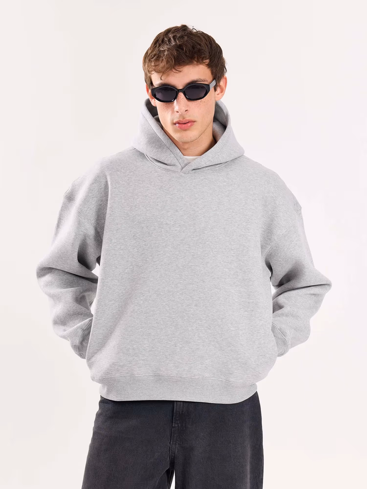 Marl Grey Cropped Fit Hoodie  image 6