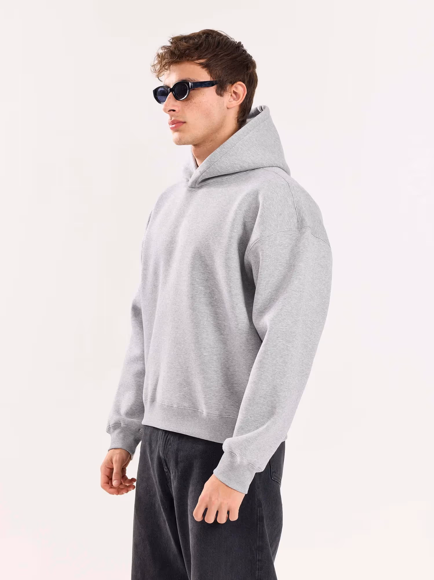 Marl Grey Cropped Fit Hoodie  image 7