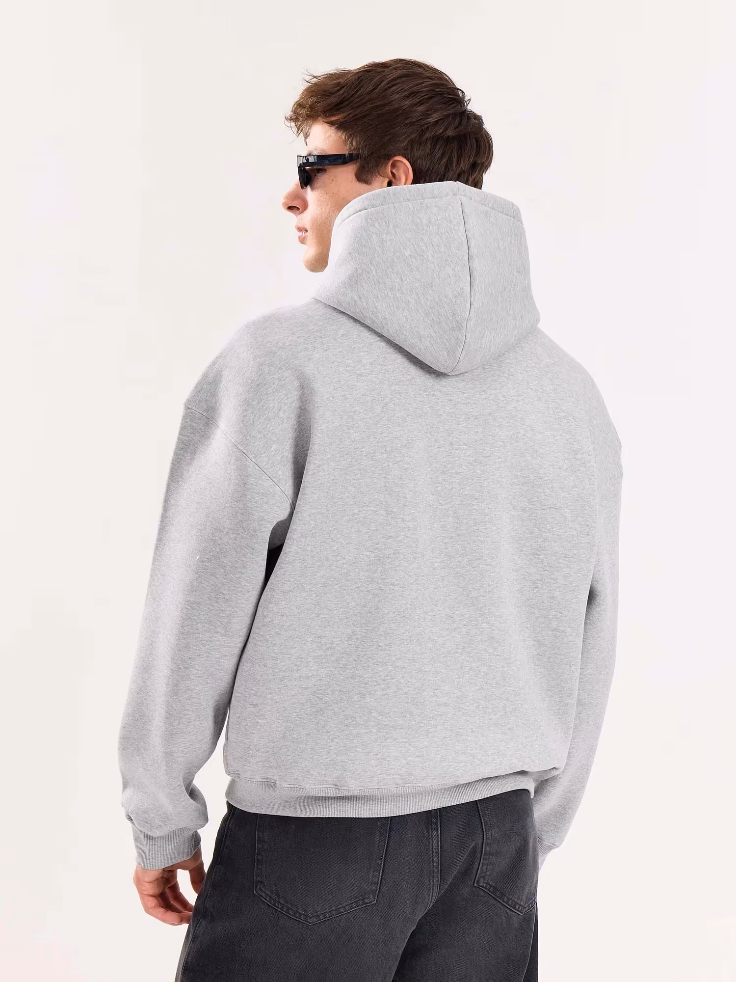 Marl Grey Cropped Fit Hoodie  image 8