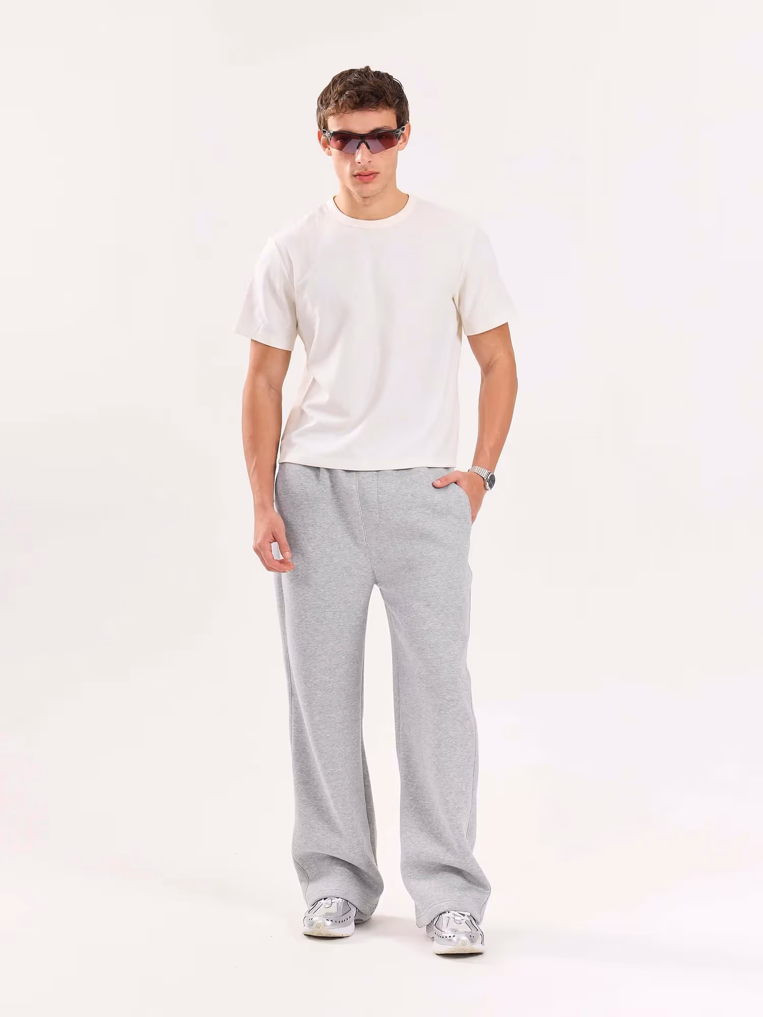 Marl Grey Fleece Sweatpants image 1