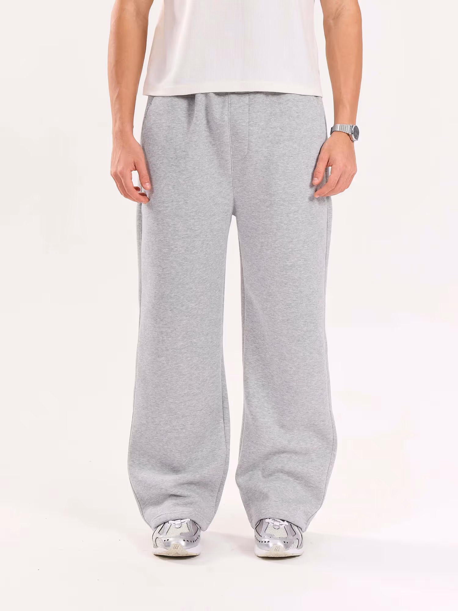 Marl Grey Fleece Sweatpants image 2