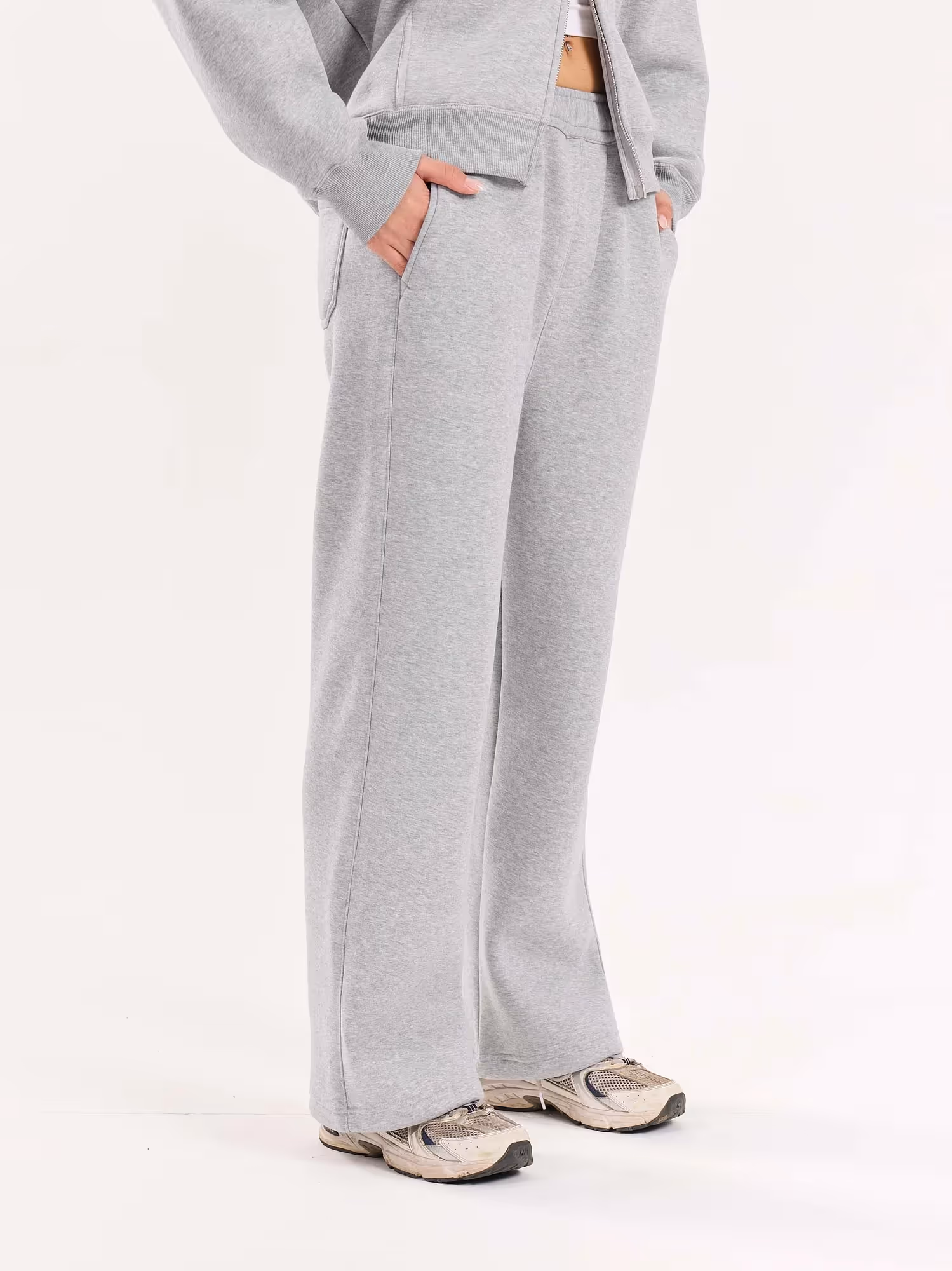 Marl Grey Fleece Sweatpants image 5