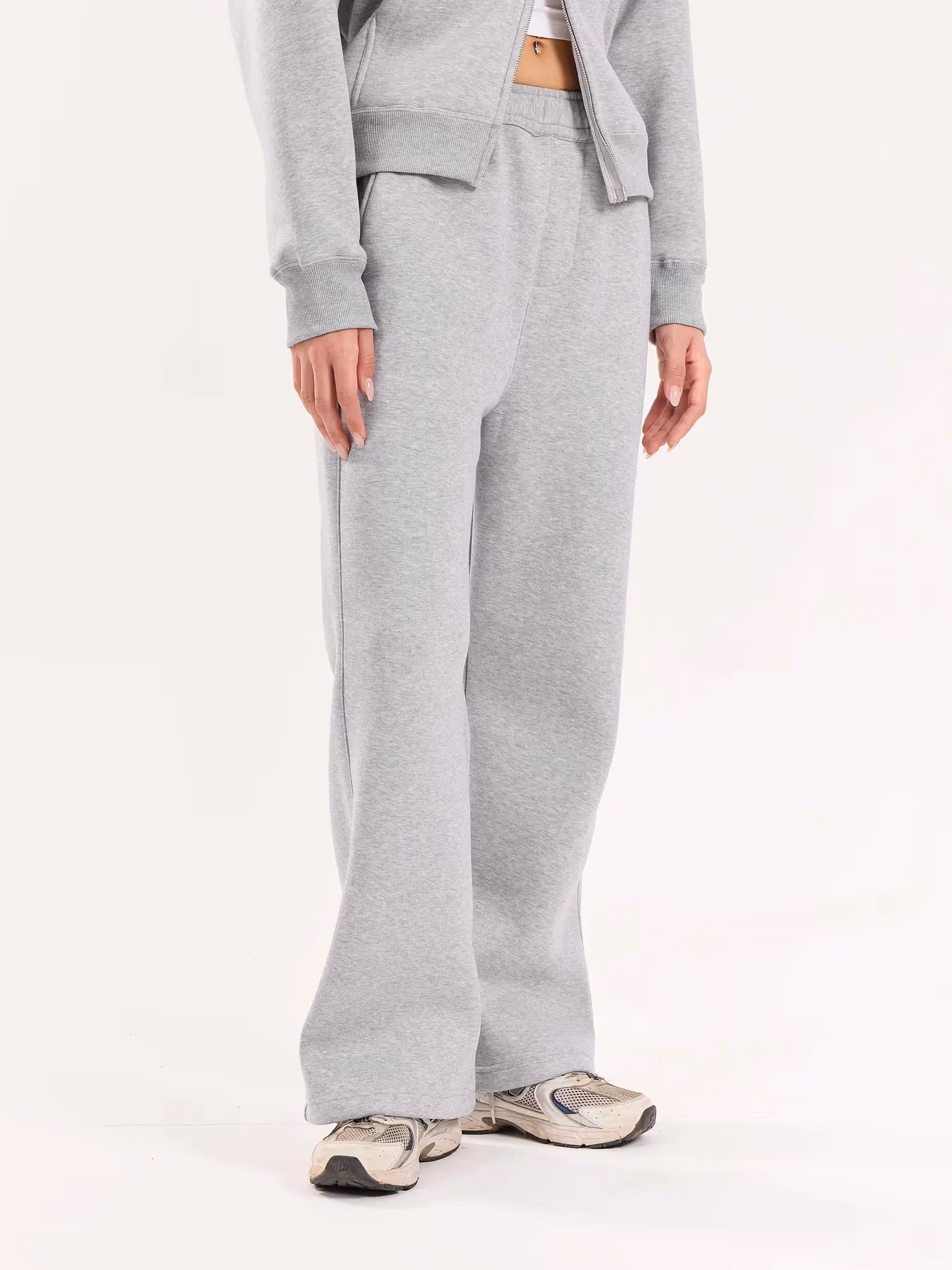 Marl Grey Fleece Sweatpants image 6