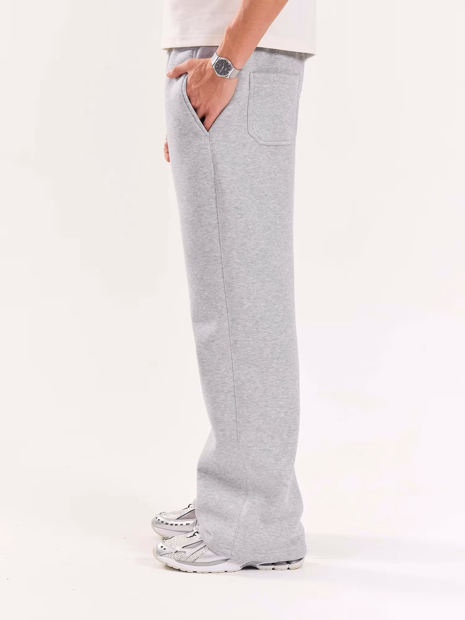Marl Grey Fleece Sweatpants image 7