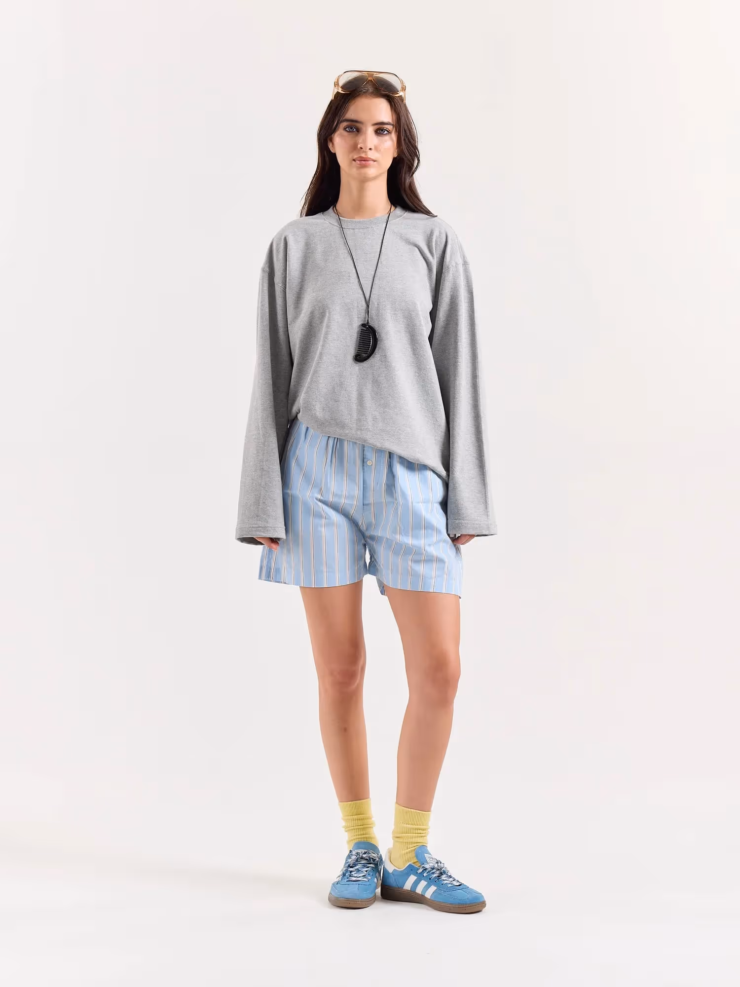 Marl Grey Loose Fit Cropped T-Shirt image 2
