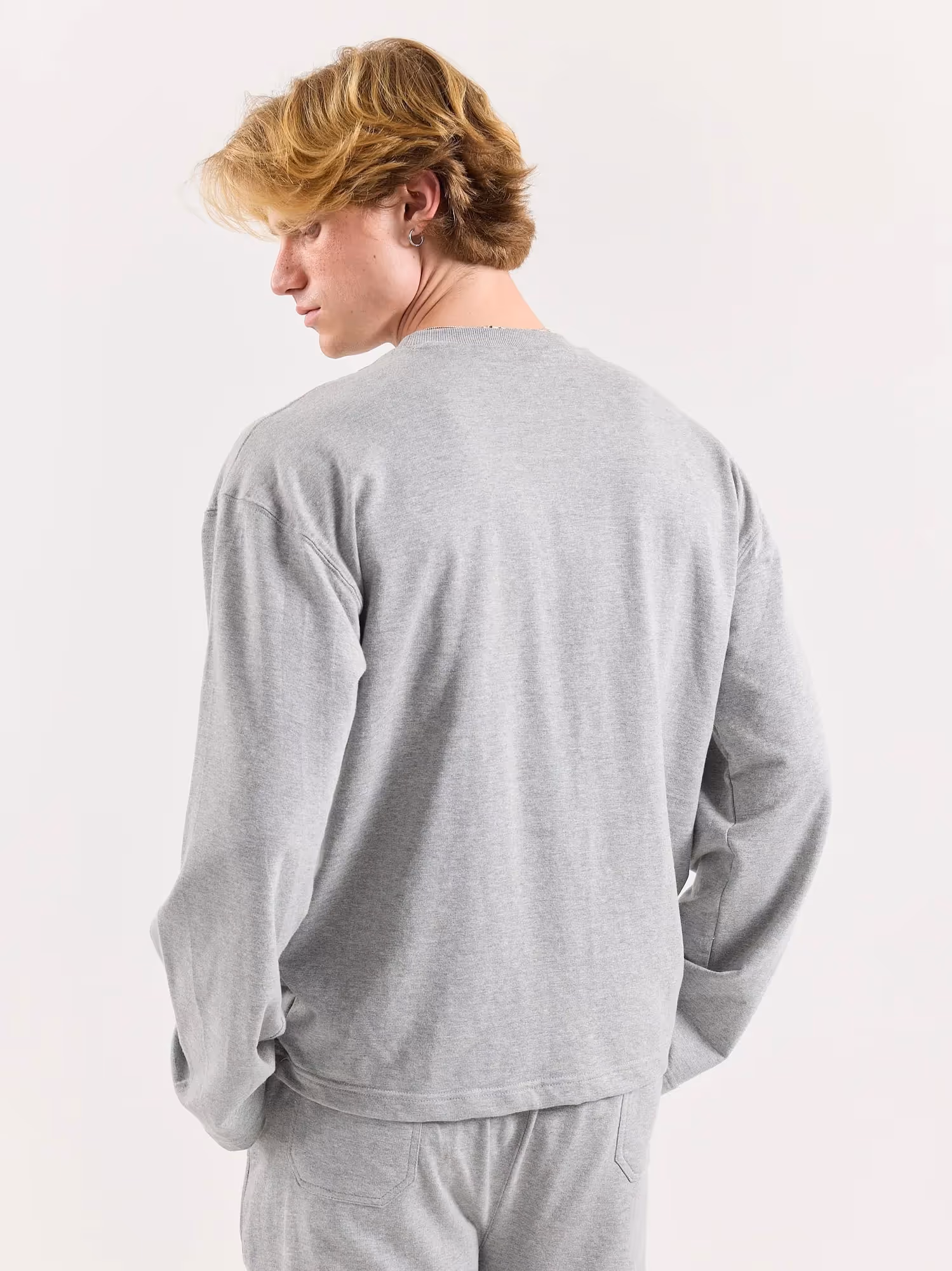 Marl Grey Loose Fit Cropped T-Shirt image 6