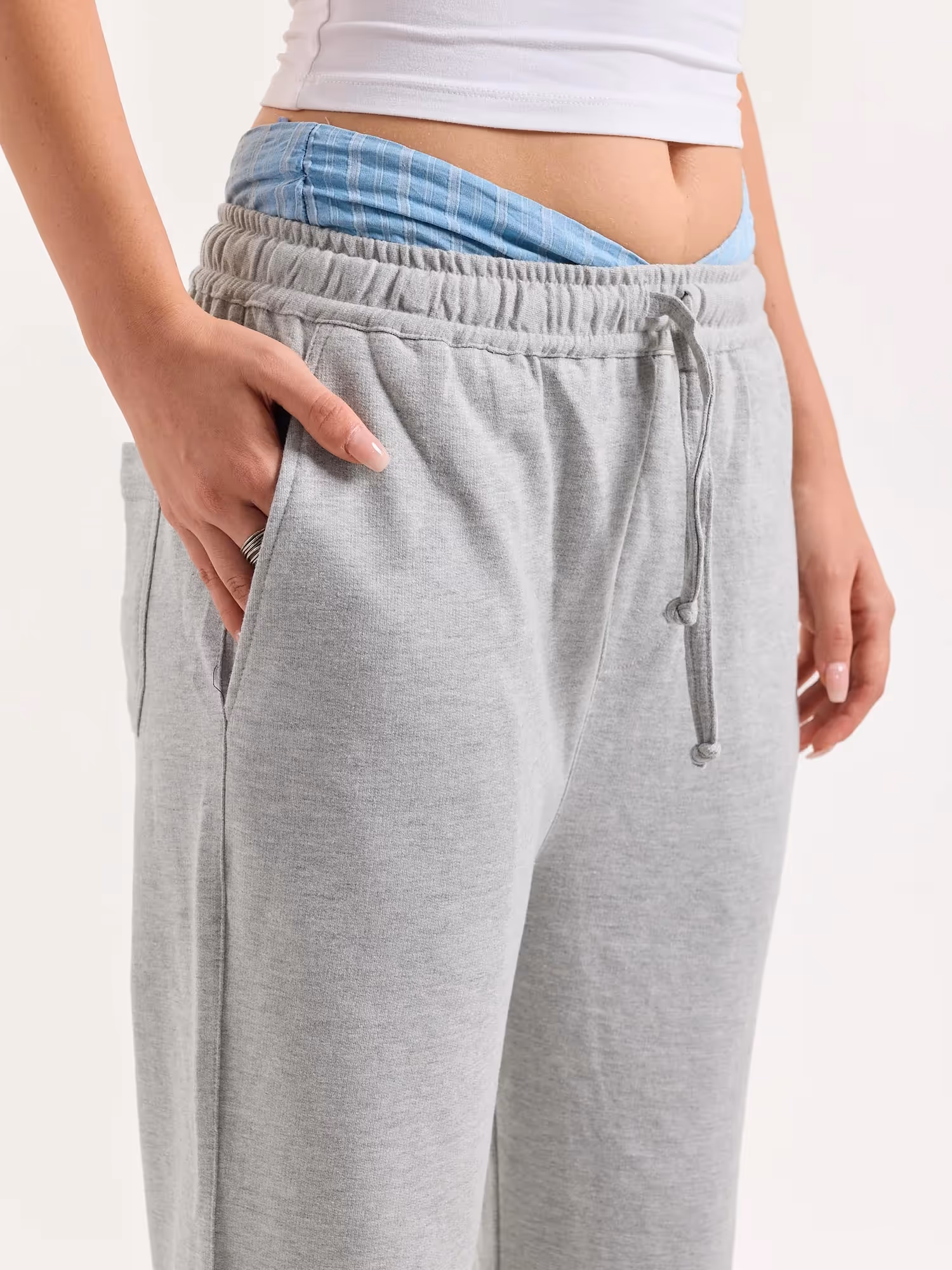 Marl Grey Loose Fit Sweatpants  image 7