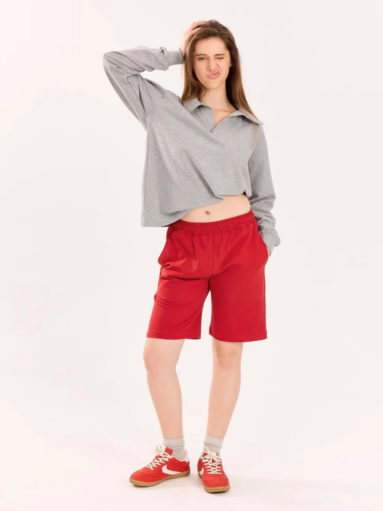 Marl Grey Terry Polo Tee image 2