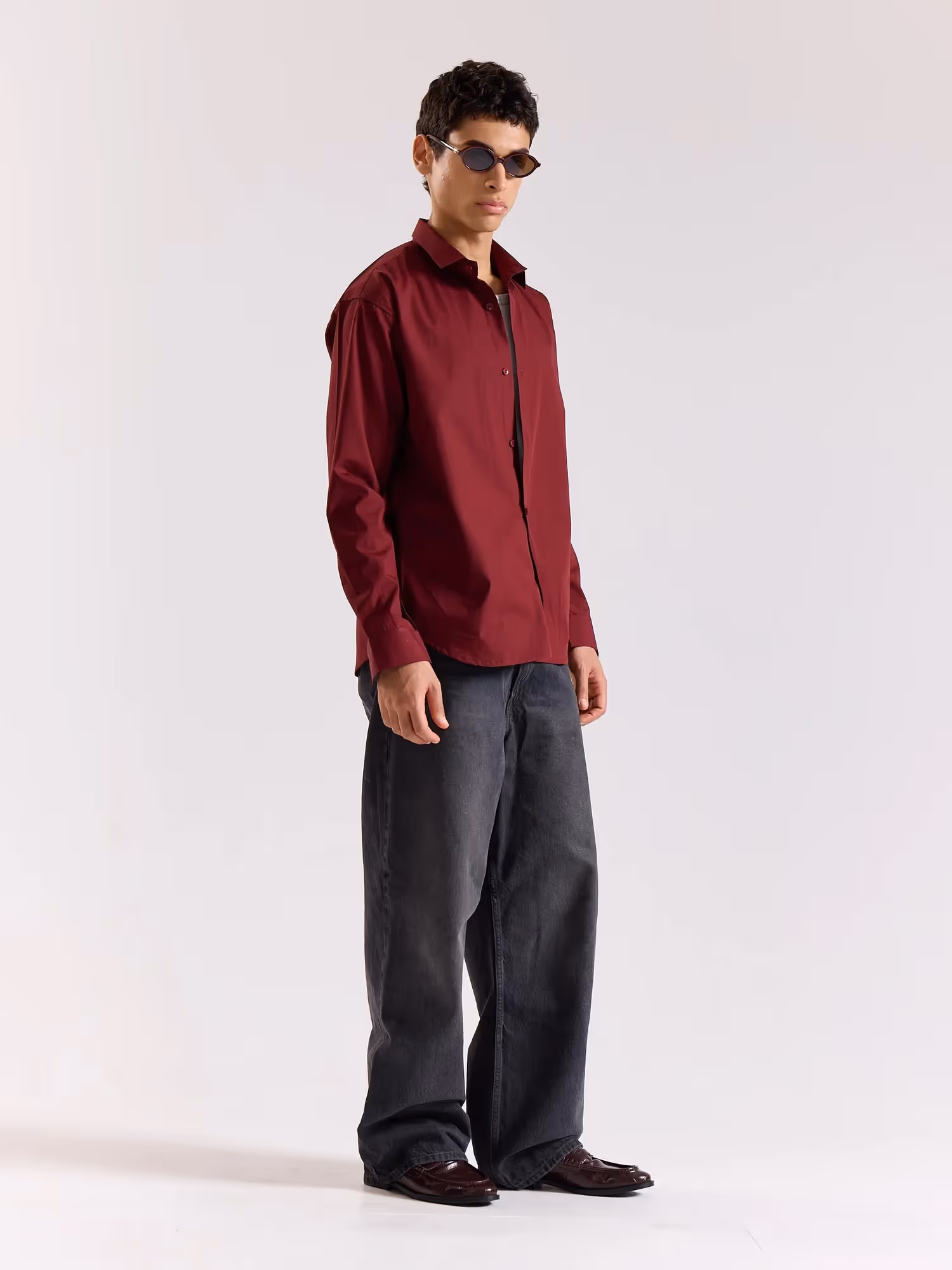 Maroon Poplin Shirt  image 3