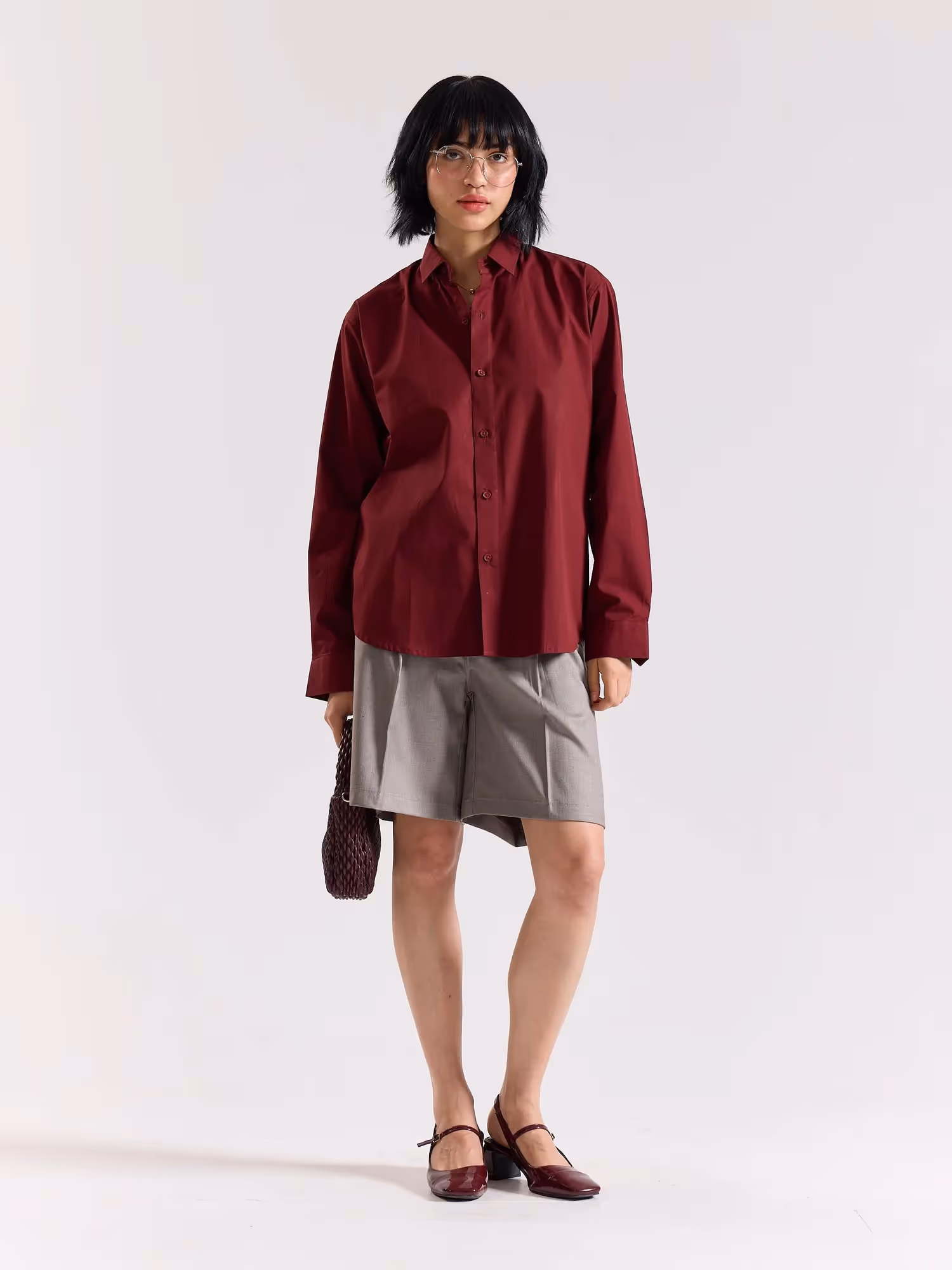 Maroon Poplin Shirt  image 4
