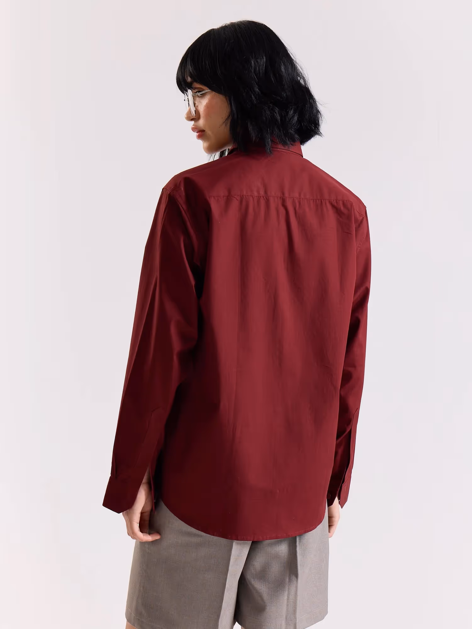 Maroon Poplin Shirt  image 7
