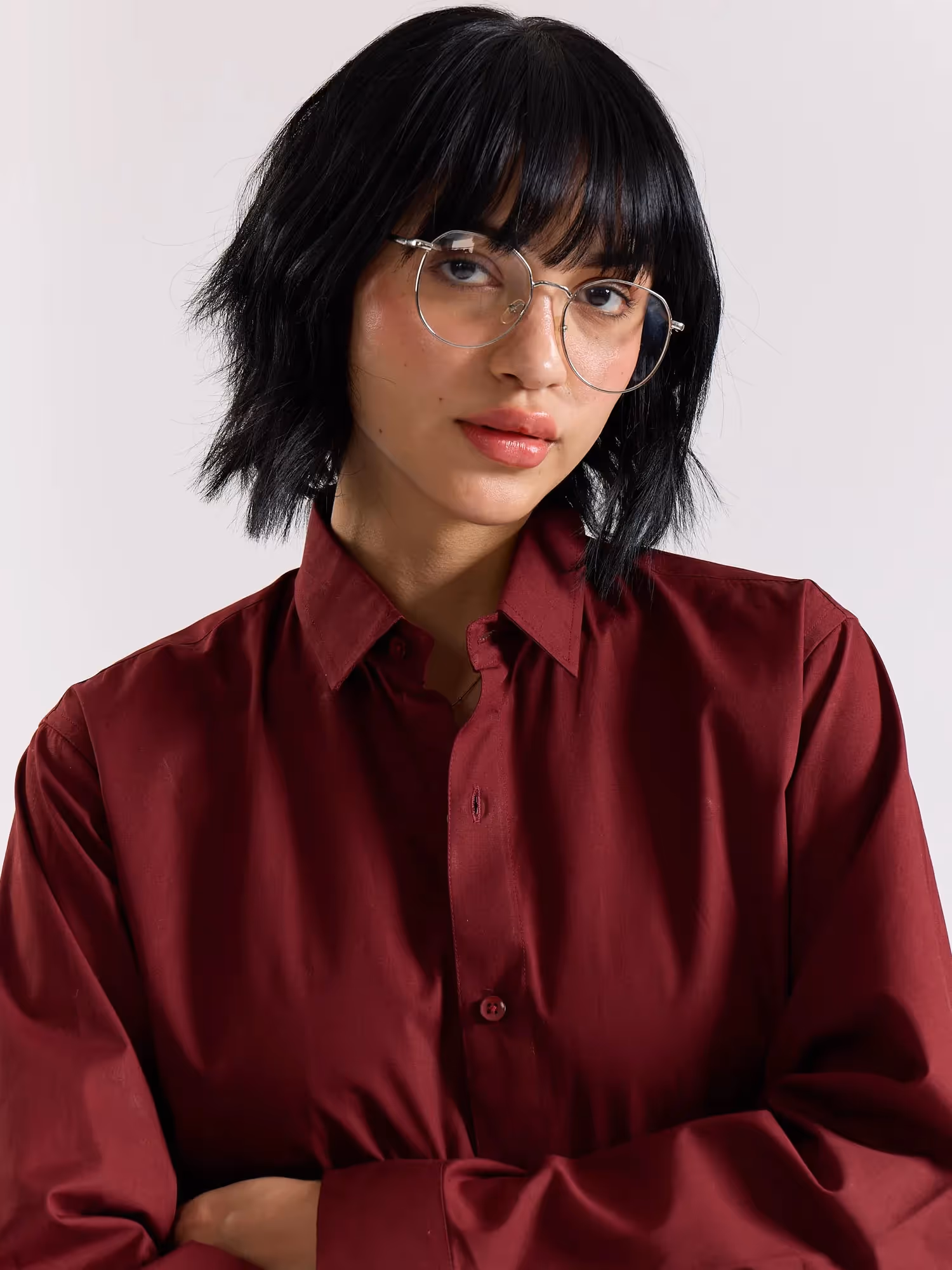 Maroon Poplin Shirt  image 8