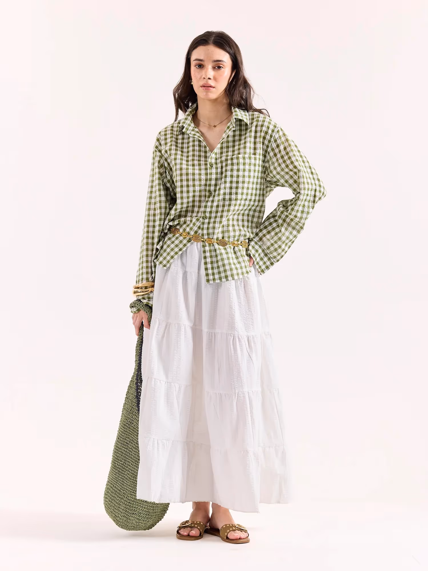 Matcha Seersucker Oversized Shirt  image 2