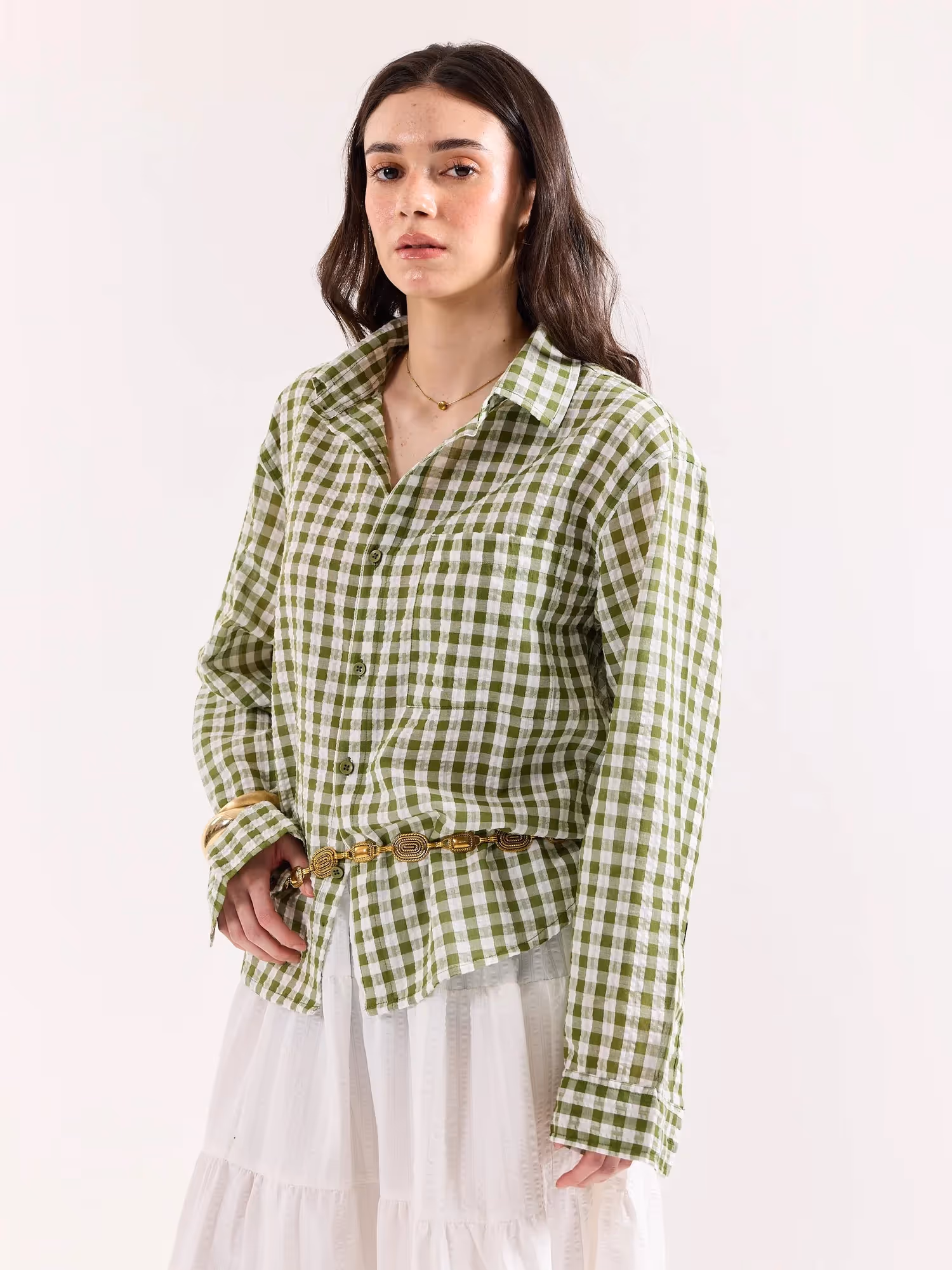 Matcha Seersucker Oversized Shirt  image 7