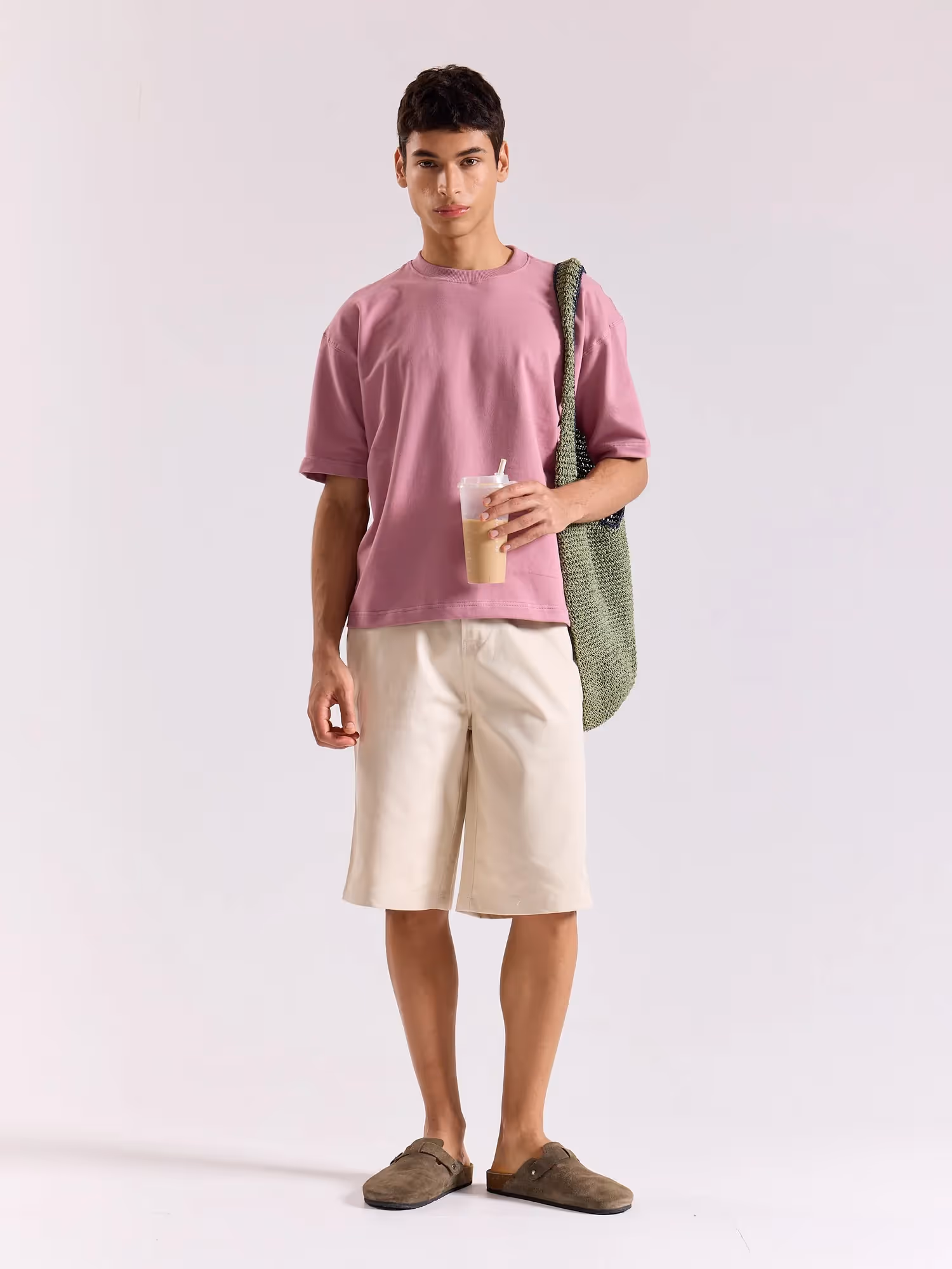 Mauve Loose Fit Cropped T-Shirt image 1