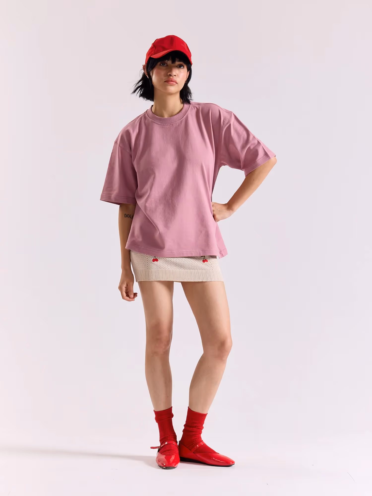 Mauve Loose Fit Cropped T-Shirt image 2