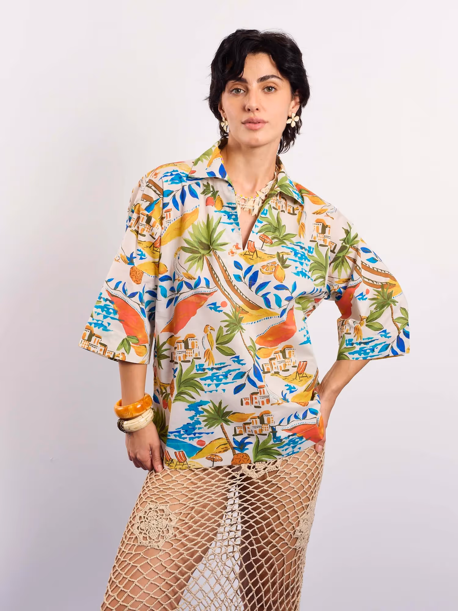 Mediterranean Summer Printed Pullover image 4