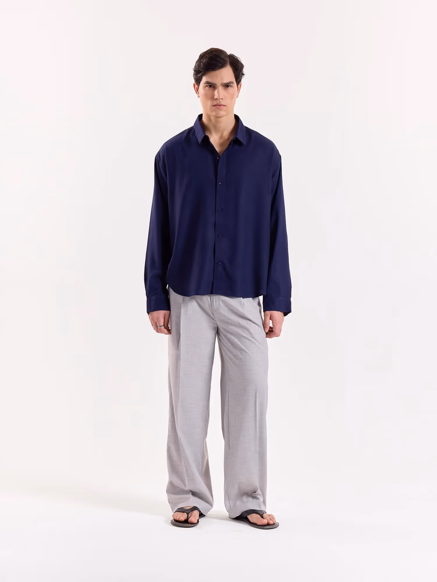 Midnight Lapis Drape Shirt image 1