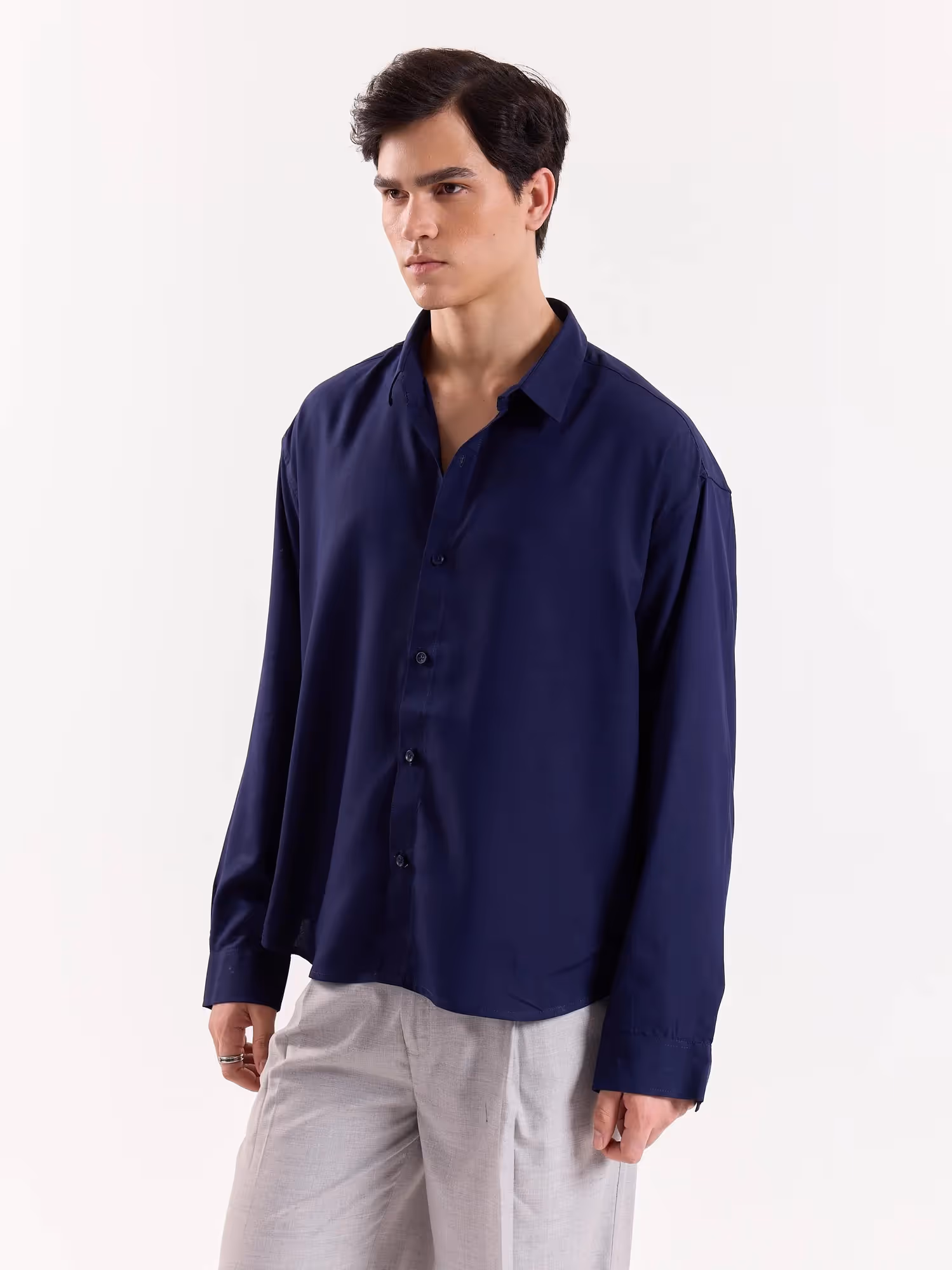 Midnight Lapis Drape Shirt  image 3