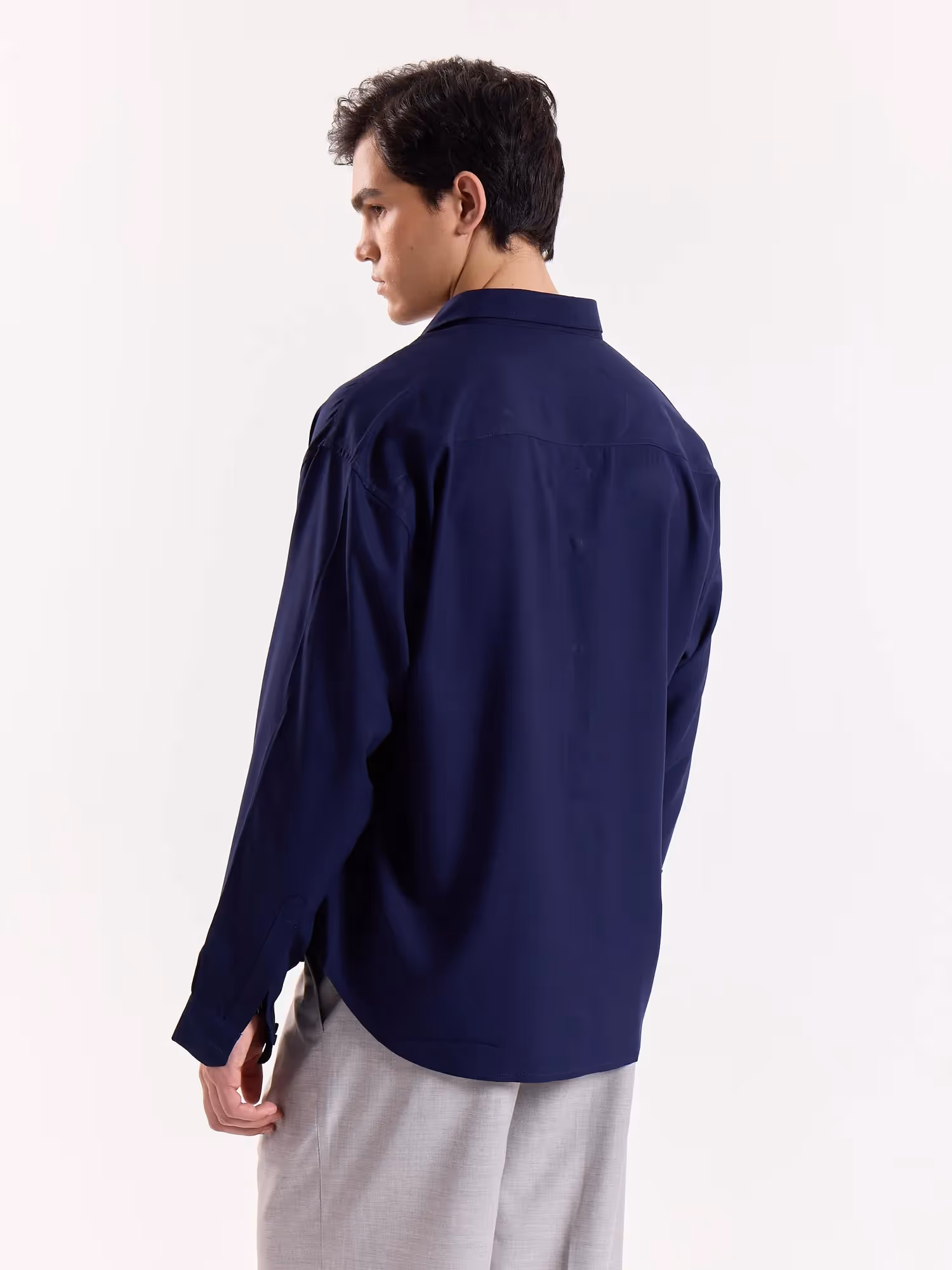 Midnight Lapis Drape Shirt  image 5