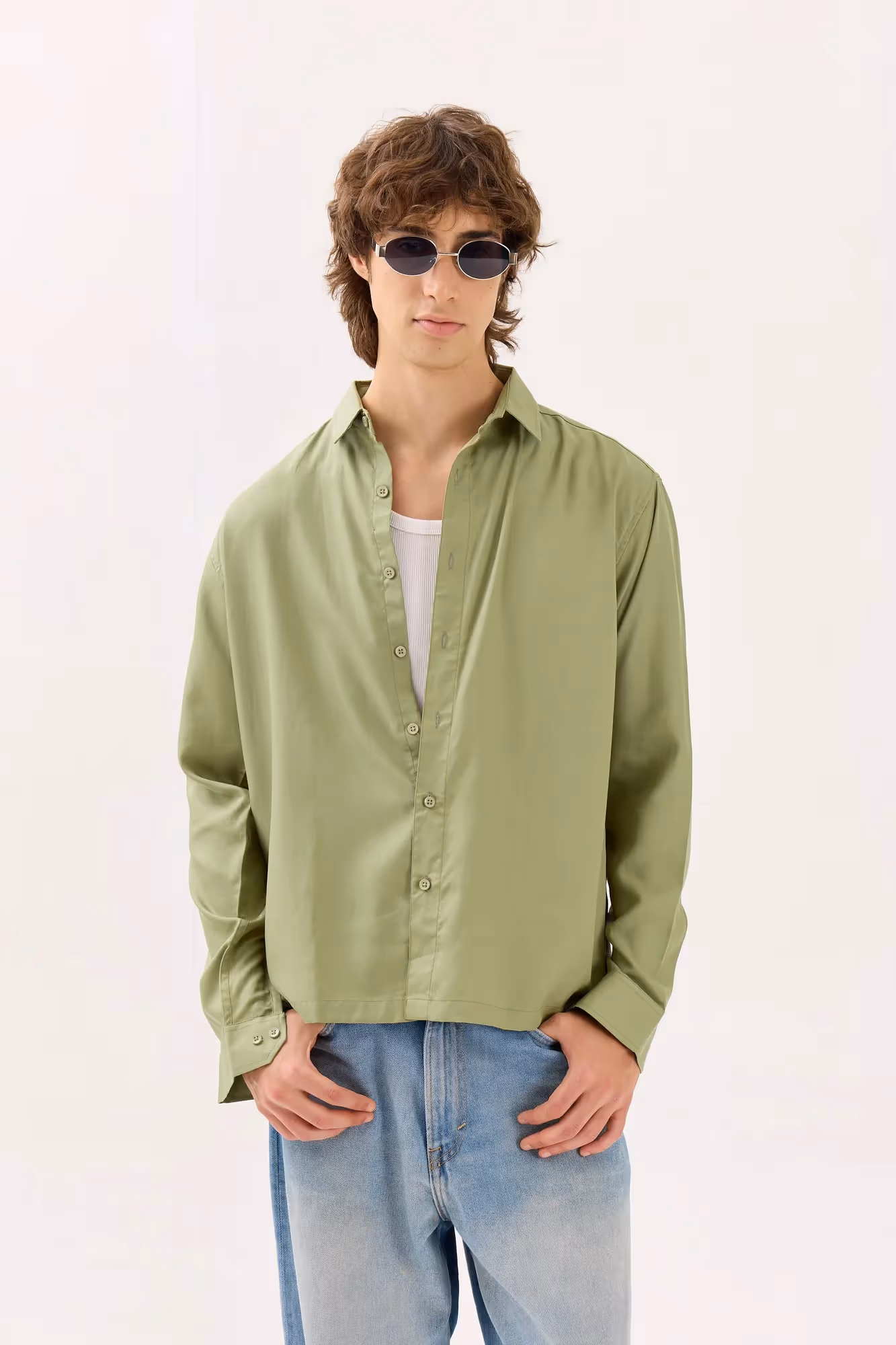Mint Green Drape Shirt  image 2