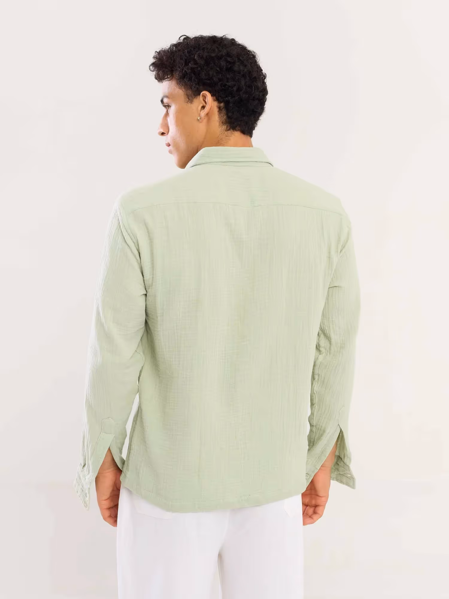 Mint Green Gauze Holiday Shirt image 6