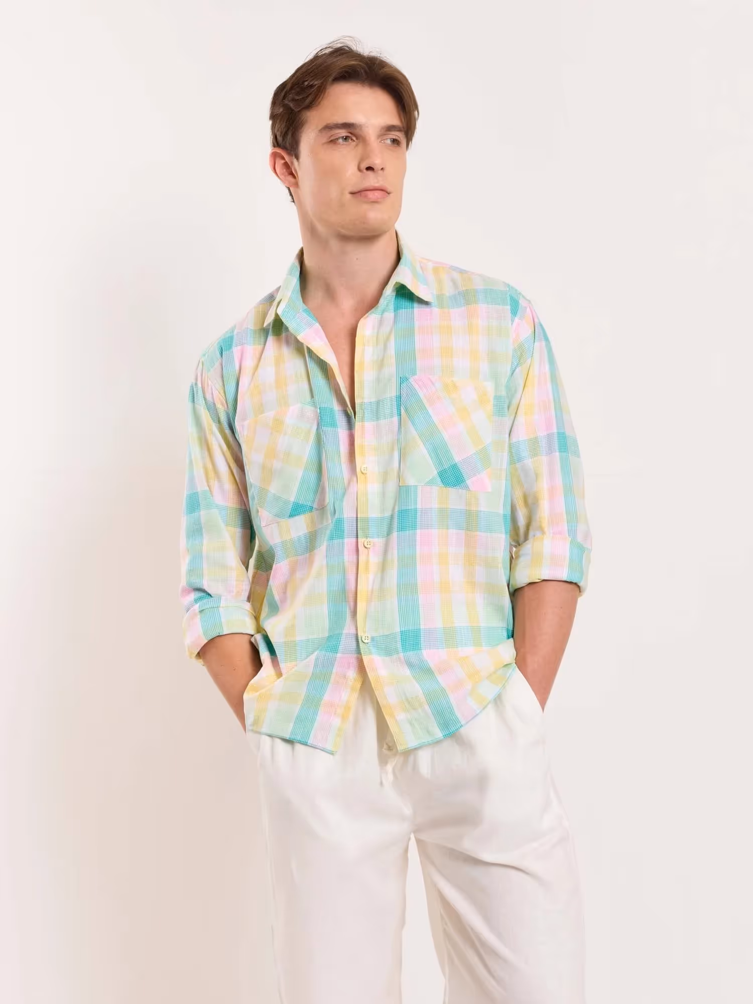 Multicolor Checked Holiday Shirt image 5