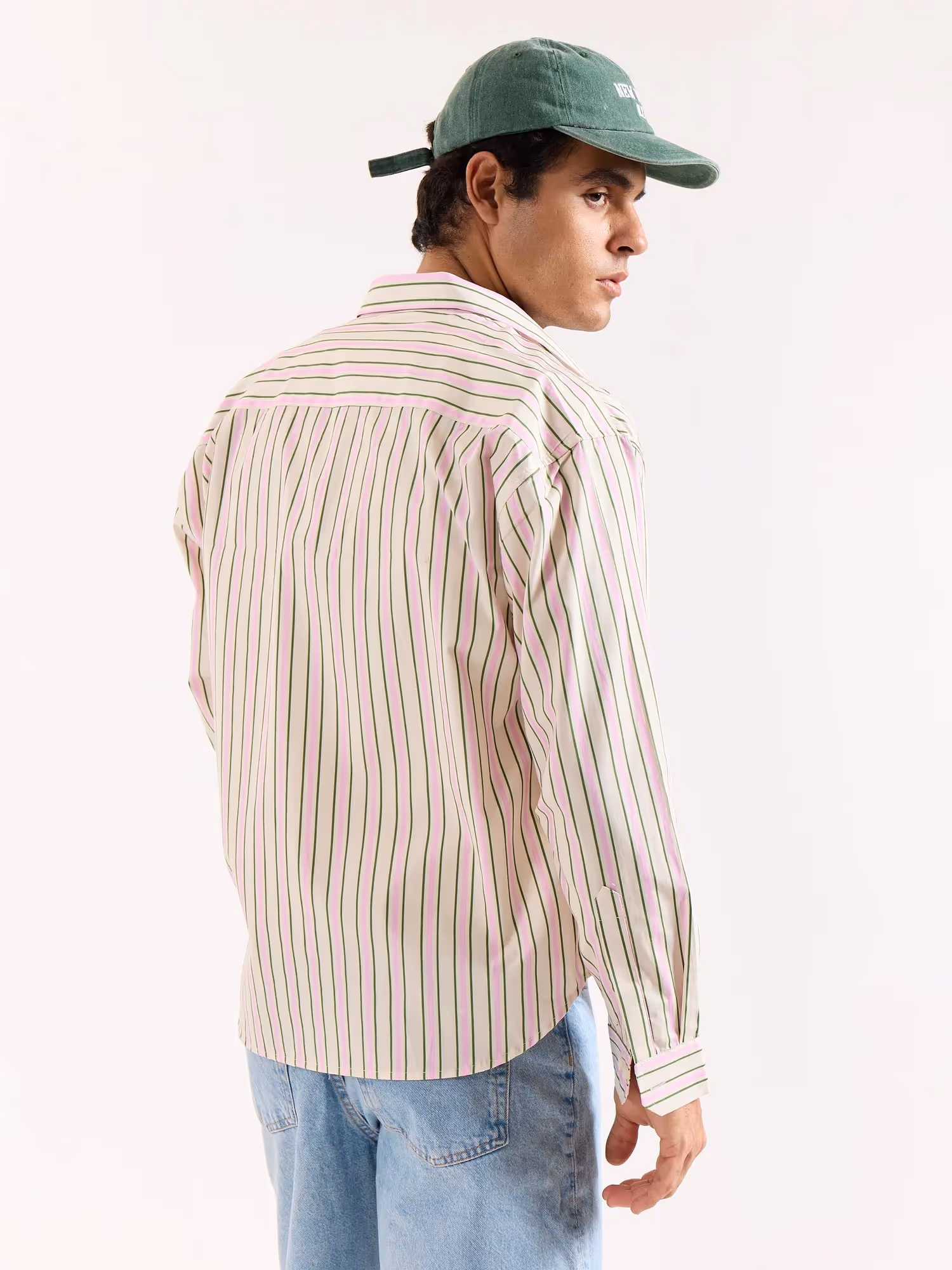 Multicolor Striped Poplin Oversized Shirt image 8