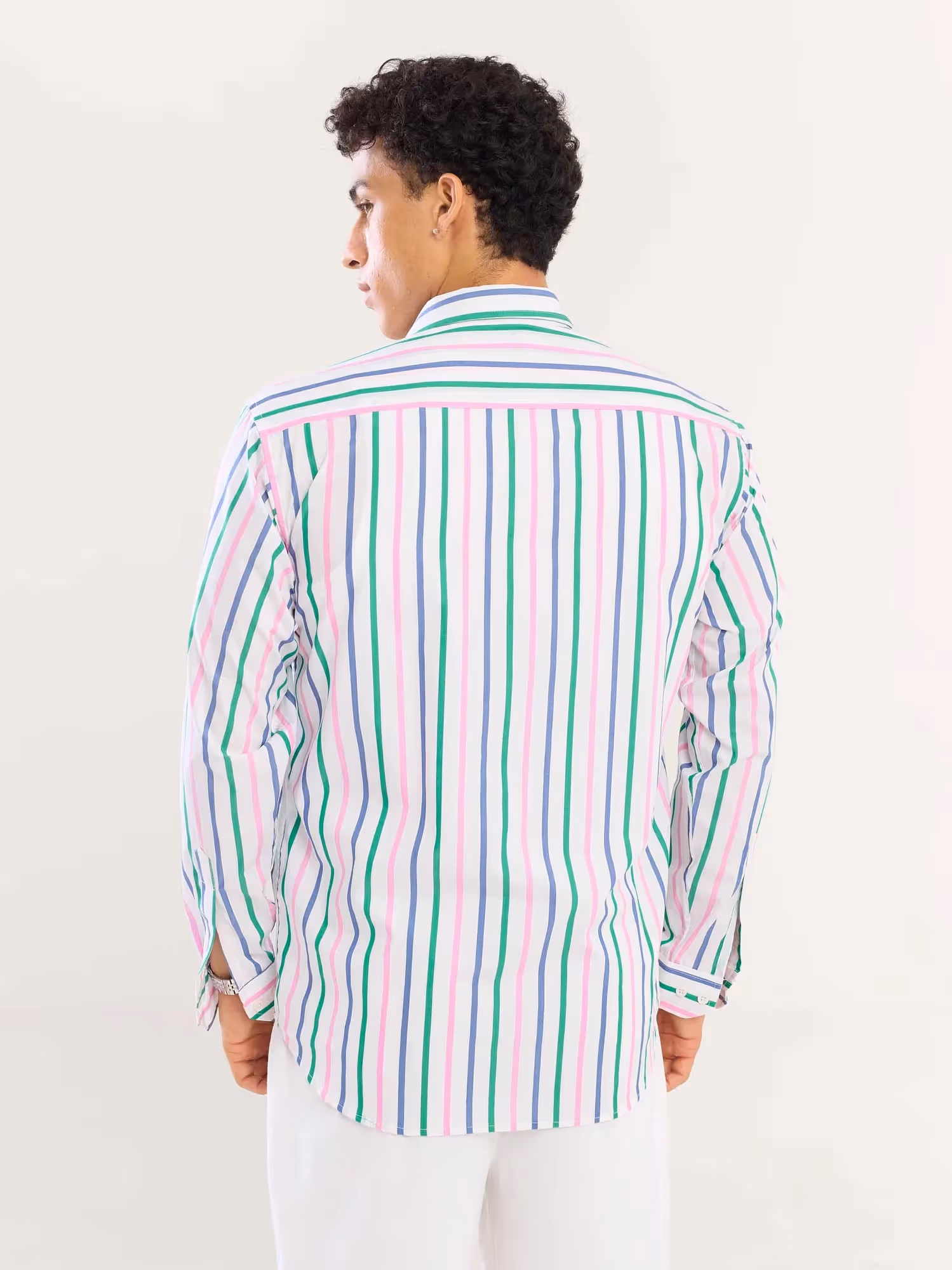 Multicolor Striped Poplin Shirt  image 8
