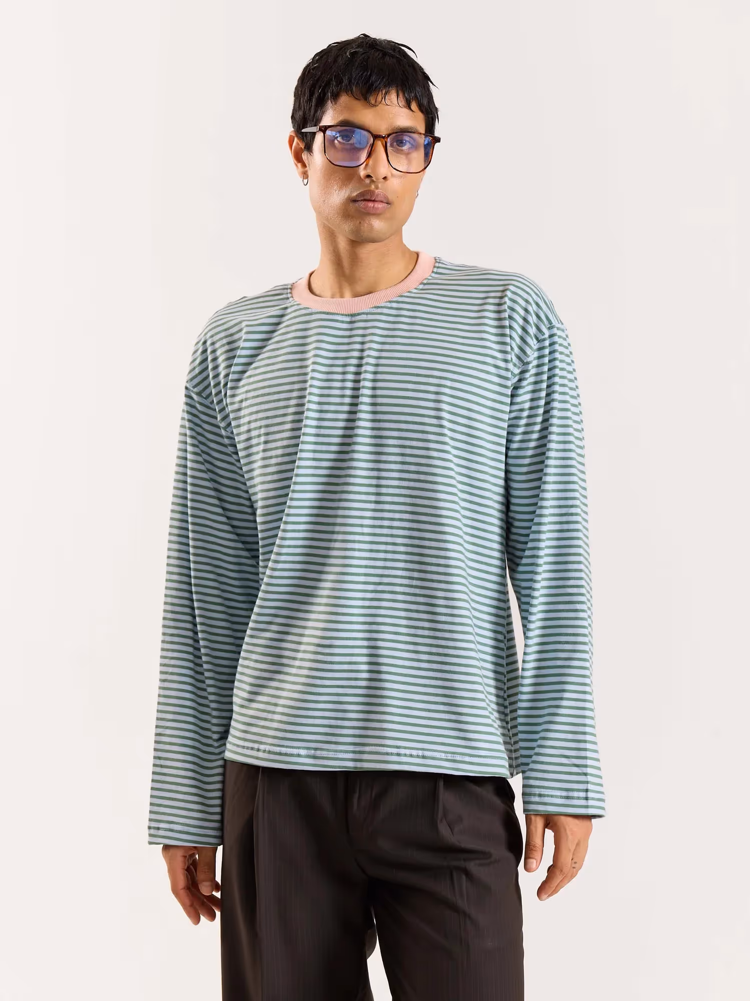 Muted Sage Loose Fit Cropped T-Shirt image 4