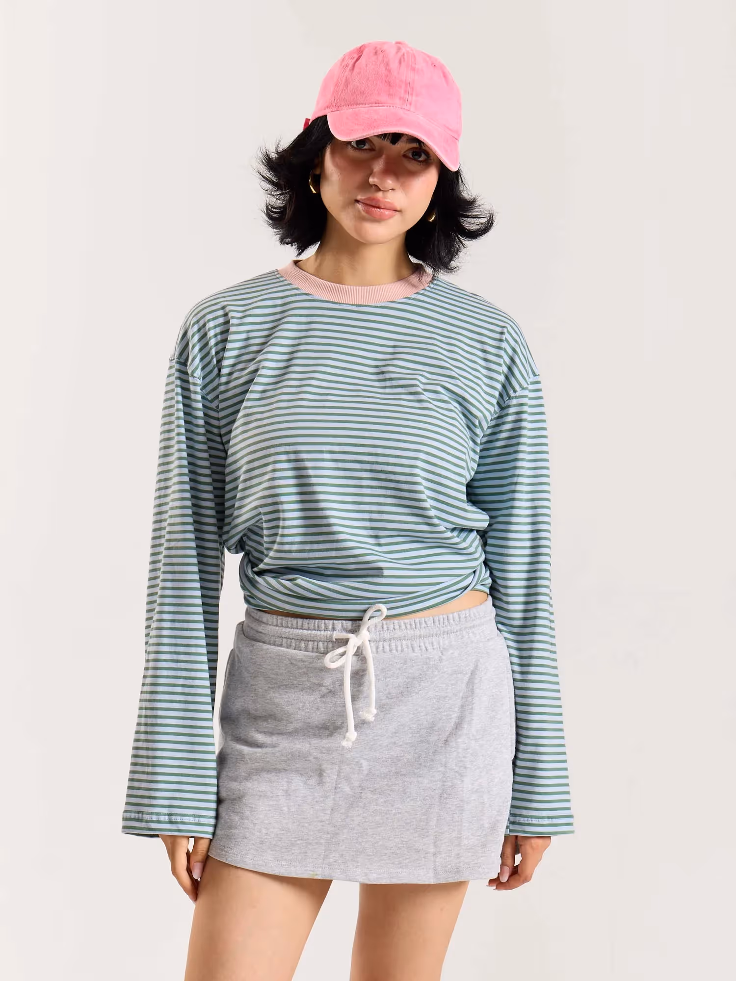 Muted Sage Loose Fit Cropped T-Shirt image 5