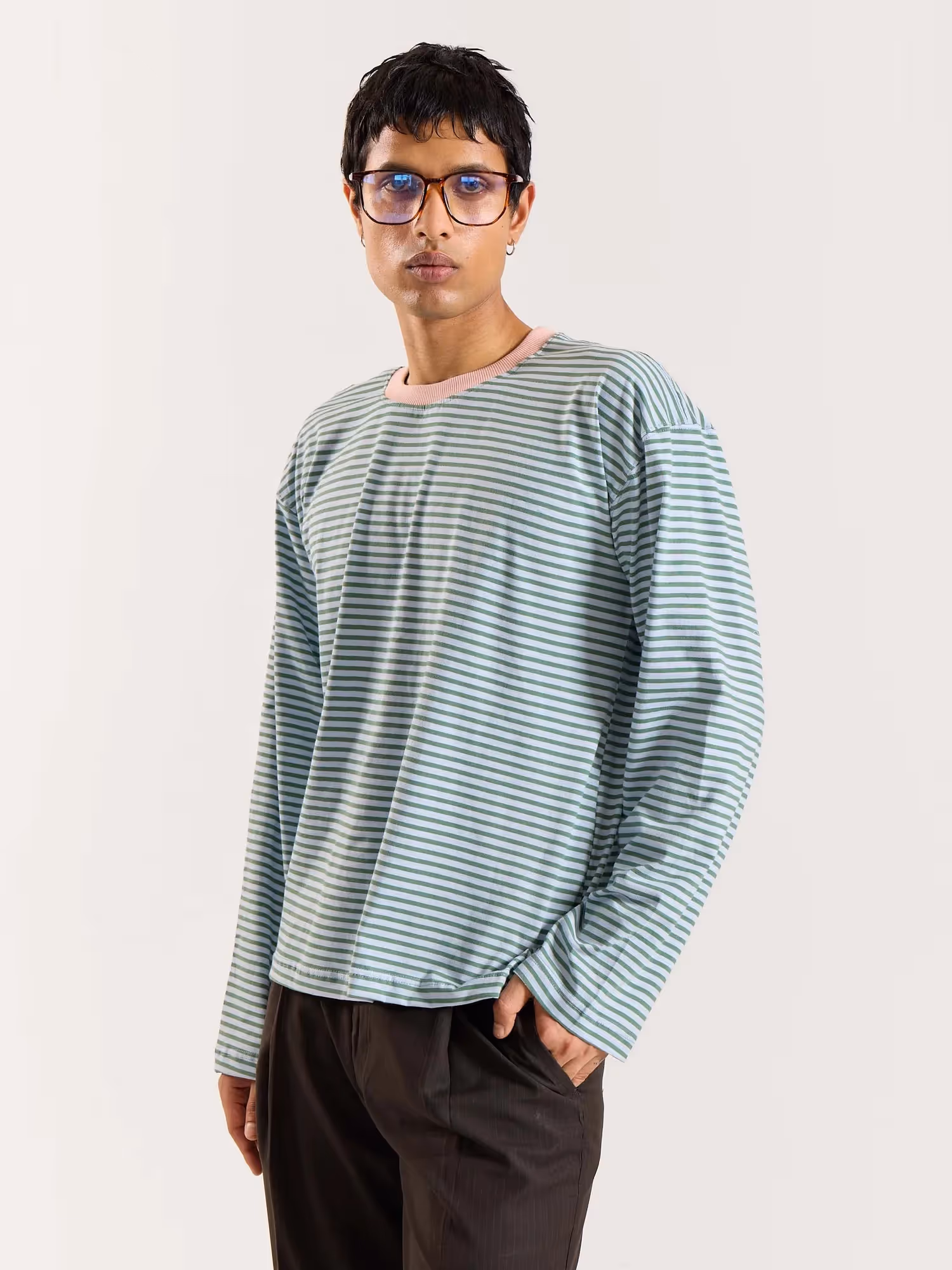 Muted Sage Loose Fit Cropped T-Shirt image 6