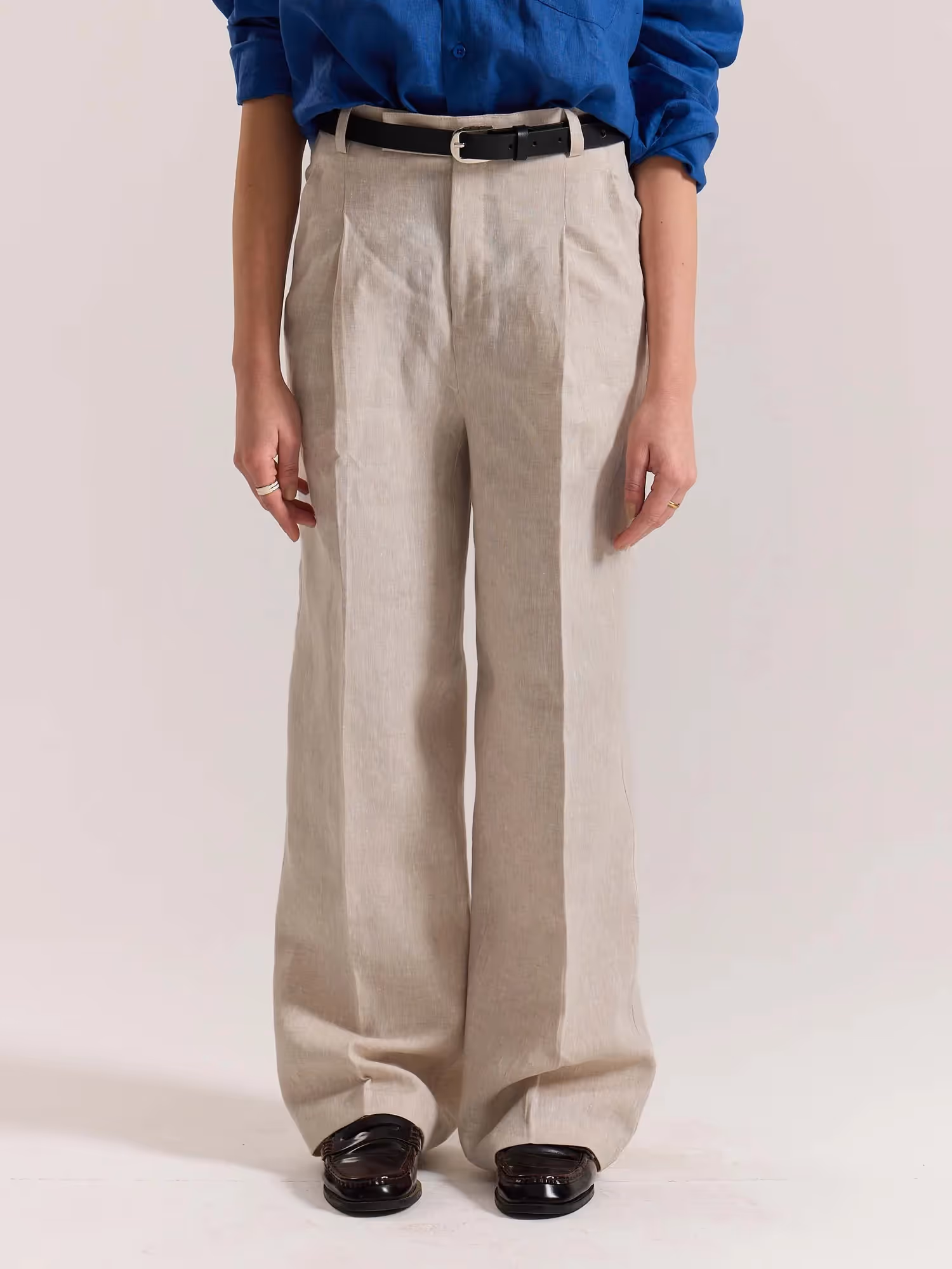 Natural Linen Baggy Fit Trousers image 4