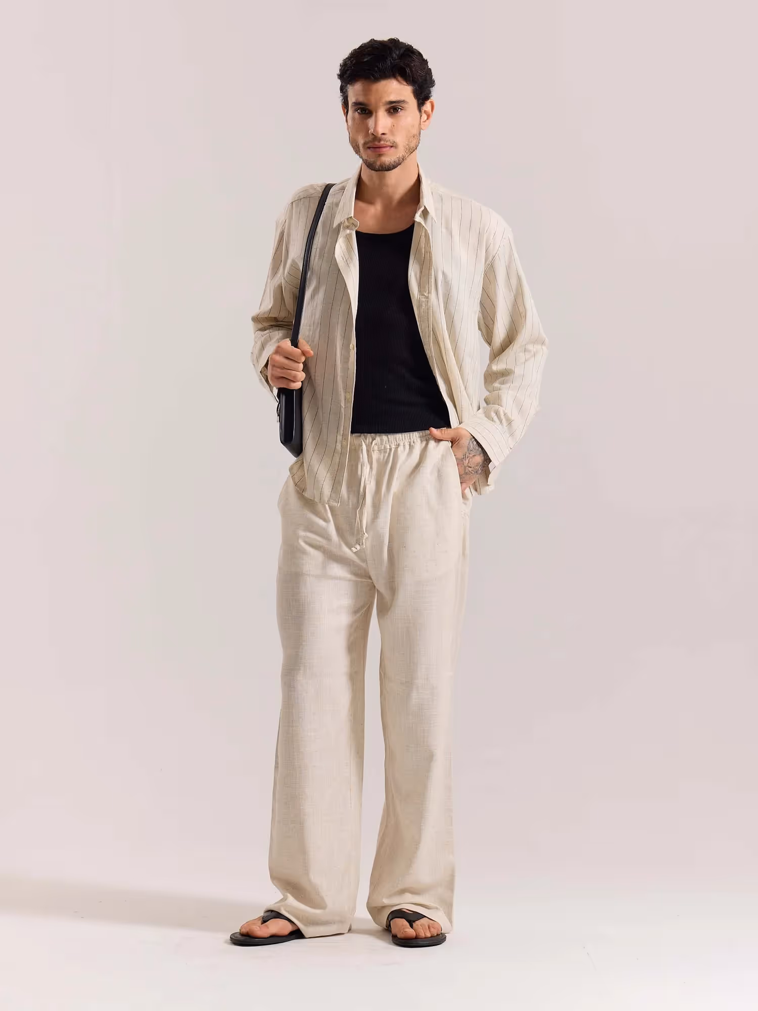 Natural Linen Pull-on Pants image 1
