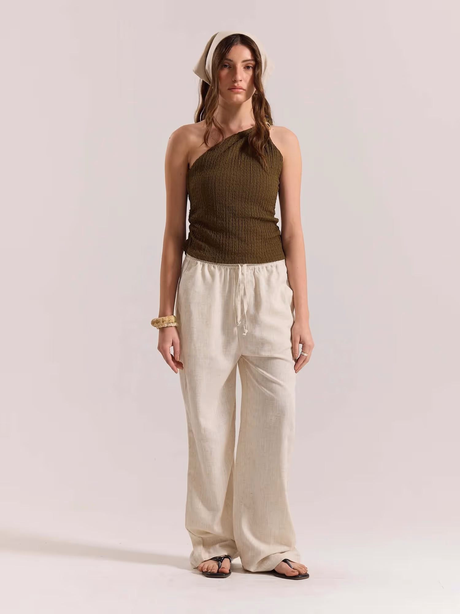 Natural Linen Pull-on Pants  image 2