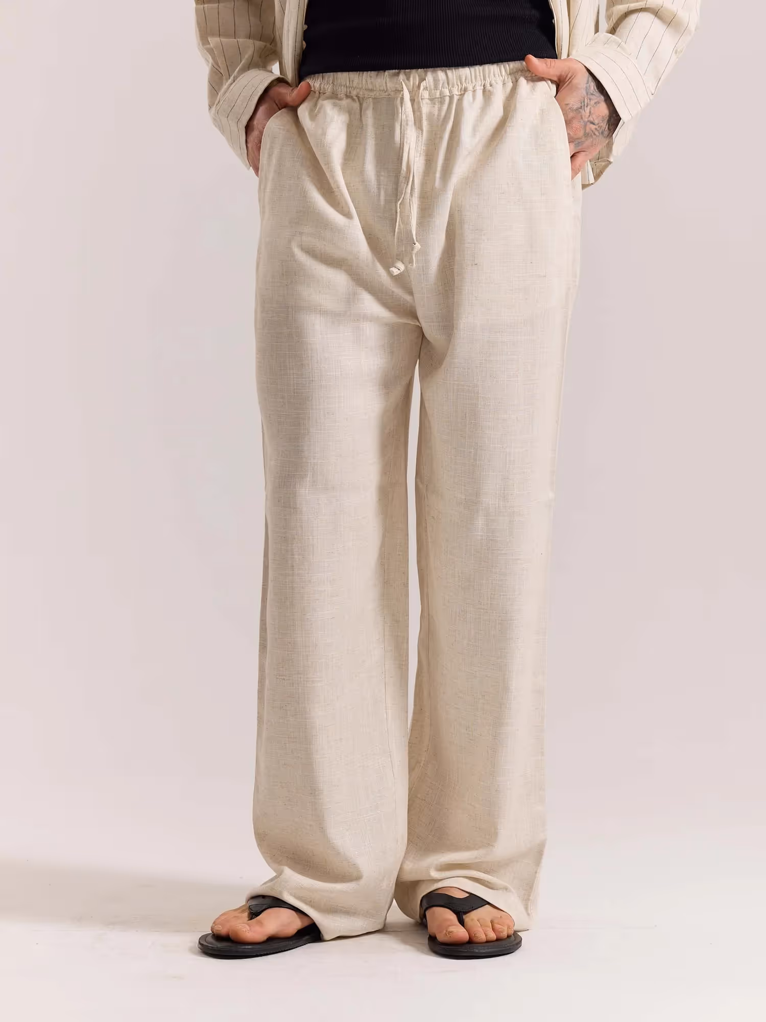 Natural Linen Pull-on Pants  image 3
