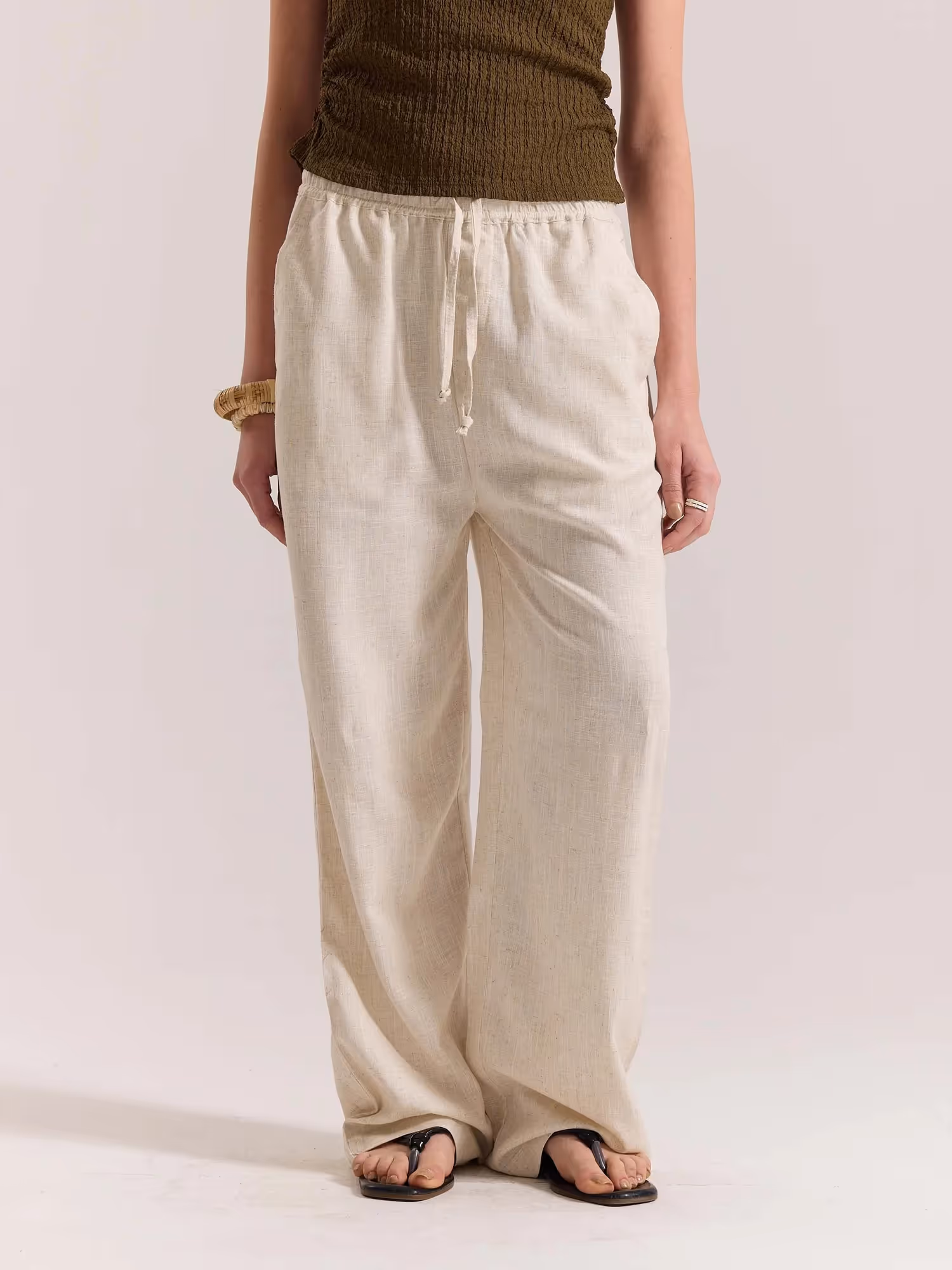 Natural Linen Pull-on Pants  image 4