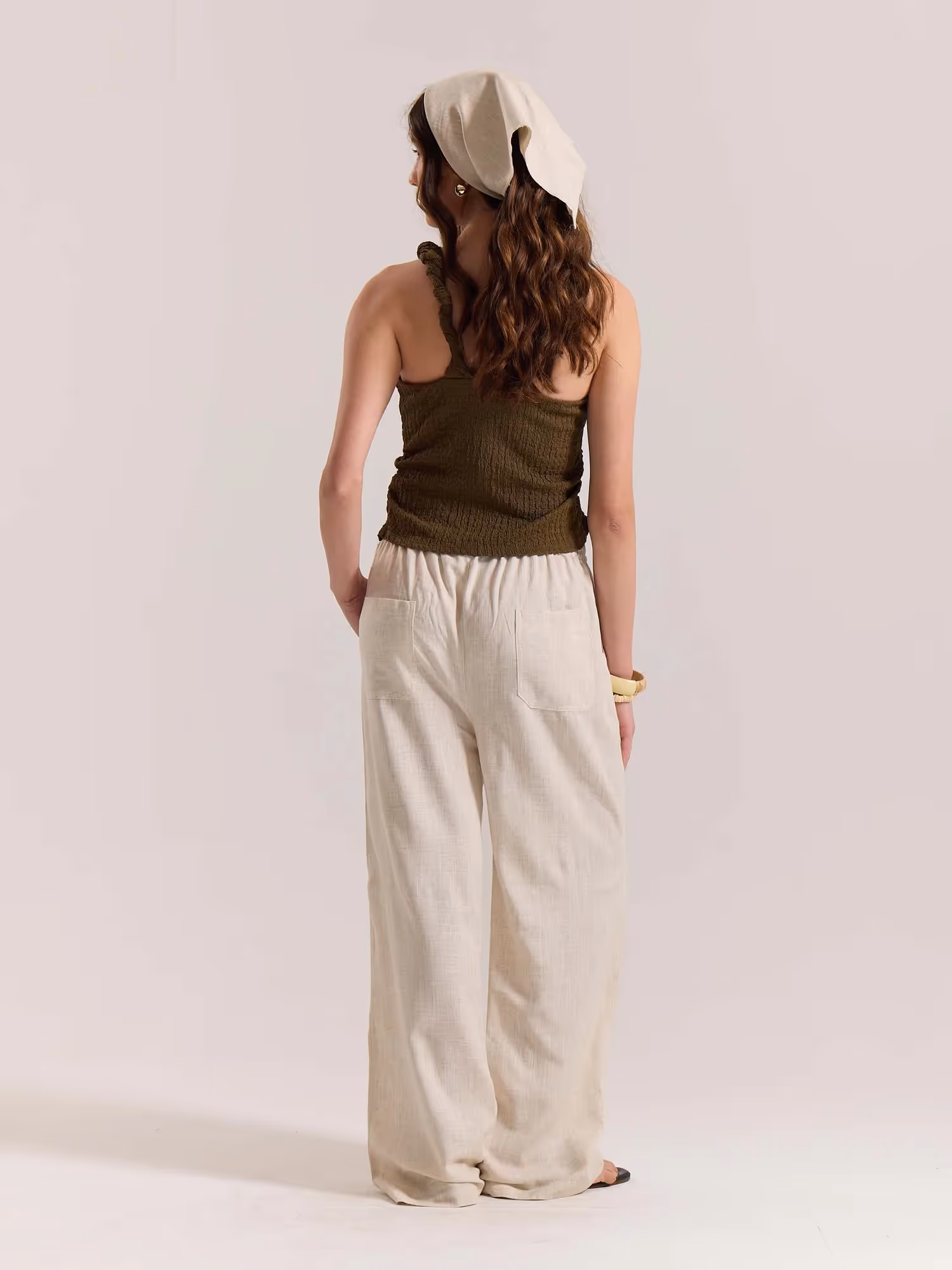 Natural Linen Pull-on Pants  image 8