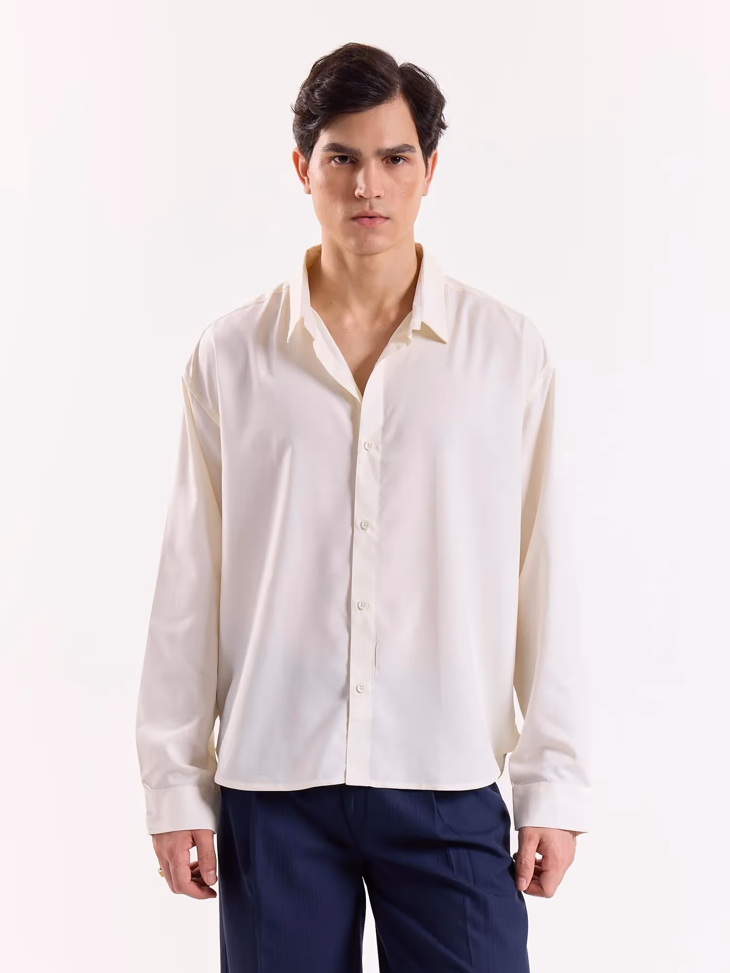 Natural Pearl Drape Shirt image 2